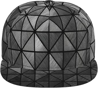 Hip Hop Trucker Hat Brushed Metal Triangular Mosaic Pattern Baseball Cap for Summer Outdoor Sport Black