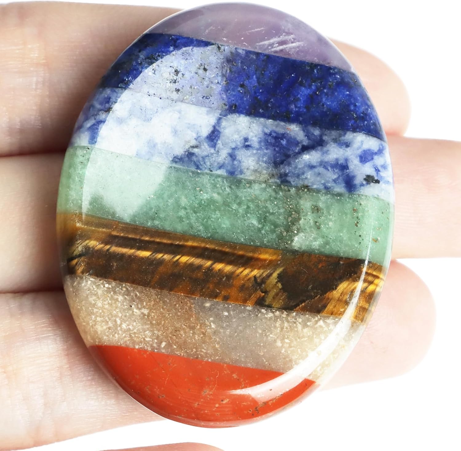 Thumb Worry Stone for Anxiety, 7 Chakra Meditation...