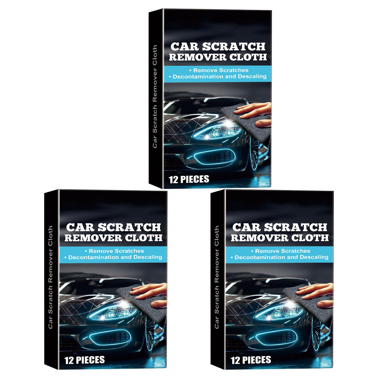 Hsioluted Car Scratch Remover Car Scratch Cleanings Cloth Set, Double Sided Cleaner for Cleanings and Polishing Maintenance Tool Polish Cloth