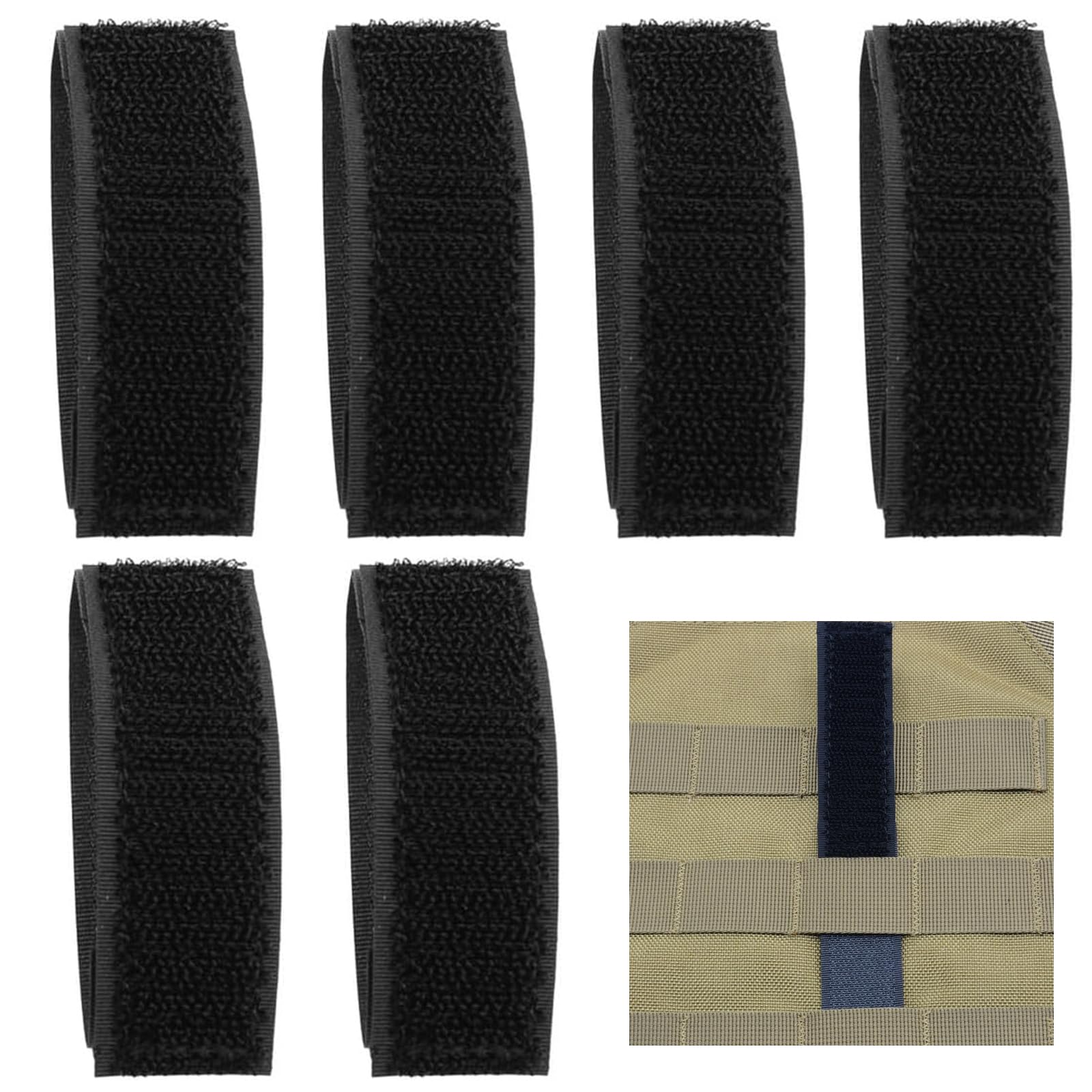 Attaches Velcro Molle Tactiques - Panneau 13x13cm - Pour Patchs, Badges, Sacs à Dos MOLLE - Nylon Résistant