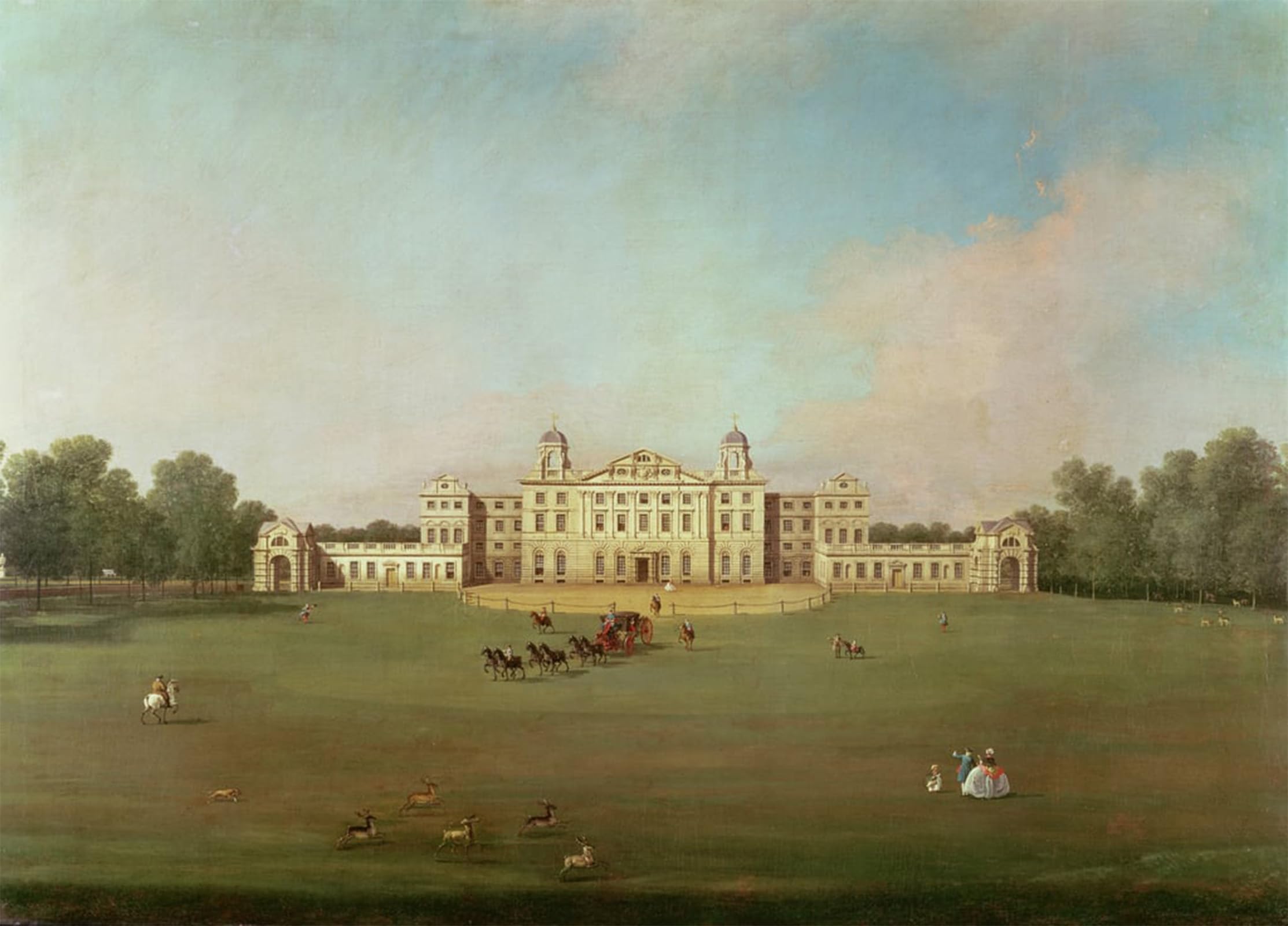 SERENDIPITP Abstract Painting Mural Print Picture Wall Decor Painting Badminton House Gloucestershire by Antonio Canal Vintage Wall Artwork for Home Decor 60x90cm