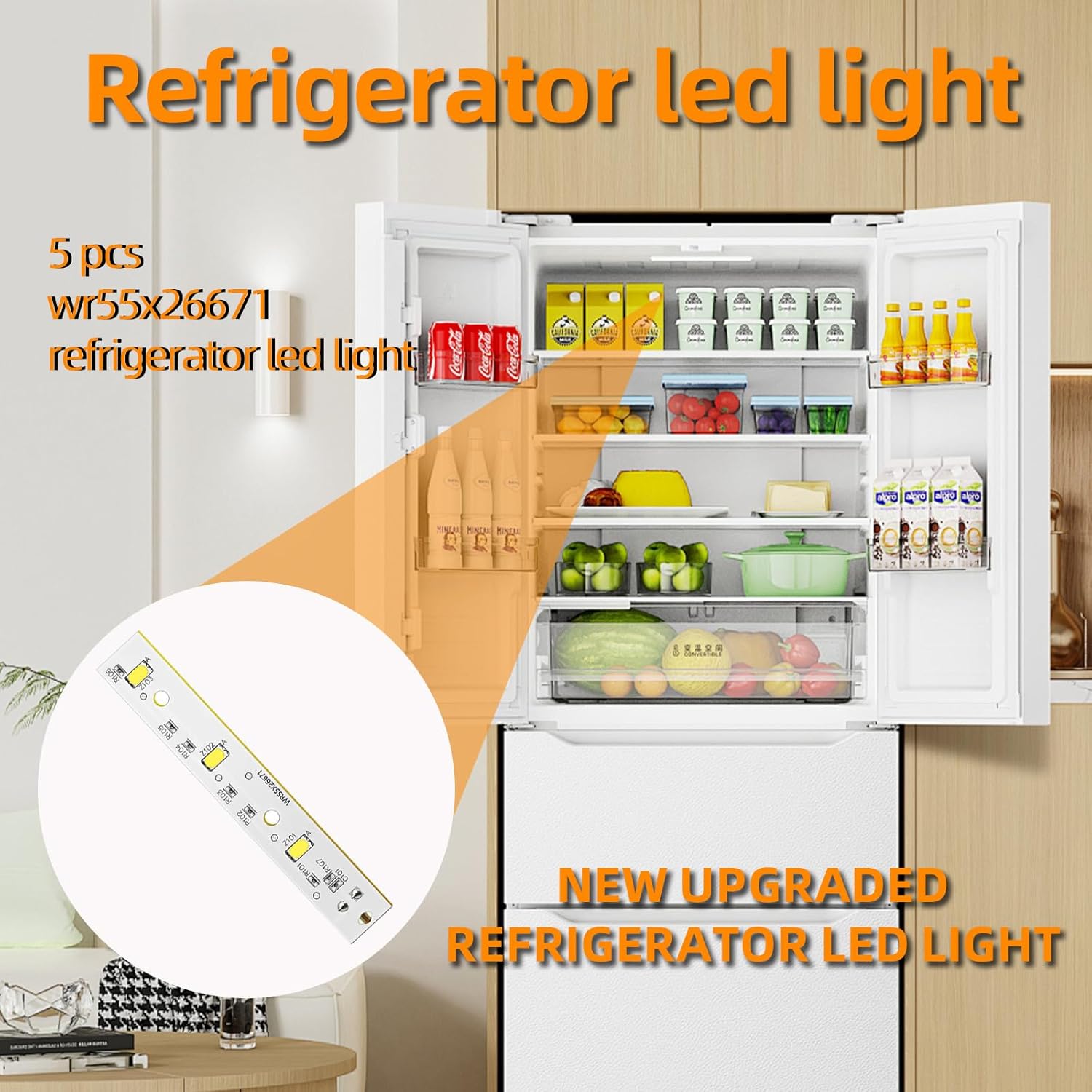 WR55X26671 Refrigerators LED Light Bulb - for GE Refrigerators Light Bulb Replacement, Replace PS11767930 AP6035586 4468532 EAP11767930,5pcs
