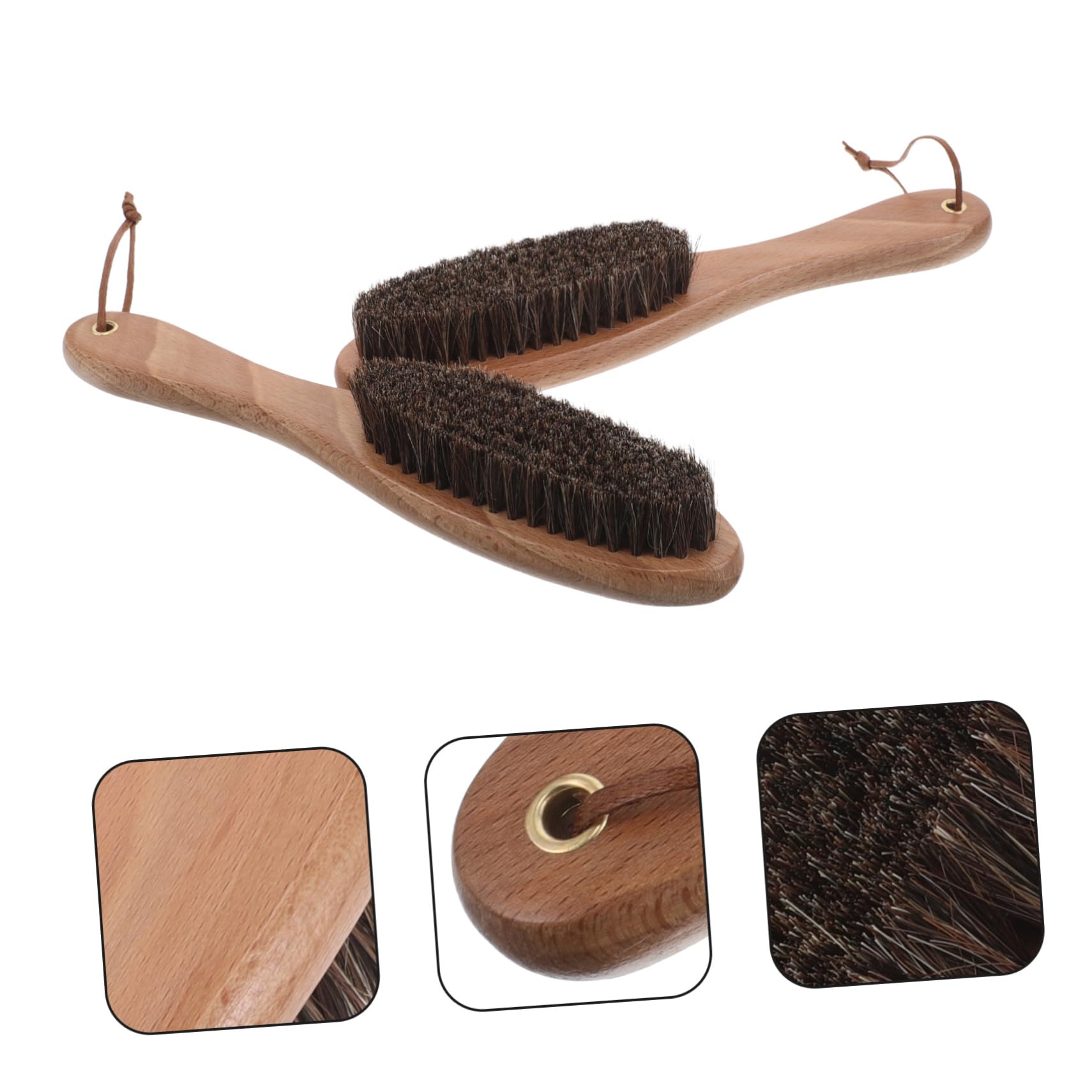 Cepillo para Limpiar Zapatillas de Madera 2 Piezas, Beige, Pulido | Limpia Suelas y Calzado, Uso Doméstico Diario, Mango Cómodo, Evita Daños, Formato Doble