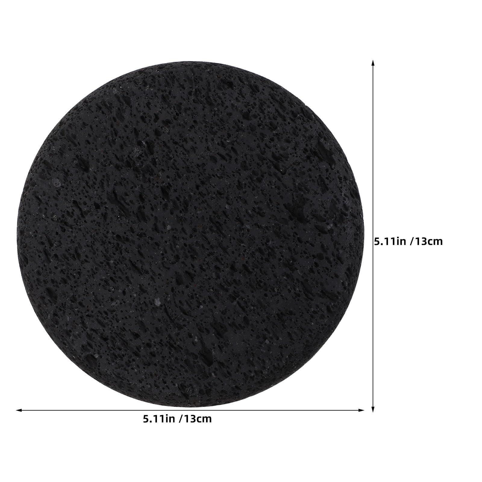 iplusmile Pietra da Cucina in Pietra Lavica Rotonda da 13 Cm | Teppanyaki e Griglia, per Verdure e Bistecca, Resistente al Calore, Superficie Antiaderente
