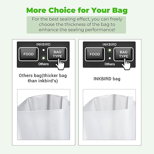 Miniatura 5 de INKBIRD - Máquina selladora al vacío, potente 130 W de alta potencia con 6 modos de líquidohúmedoseco, sistema compacto de conservación de alimentos
