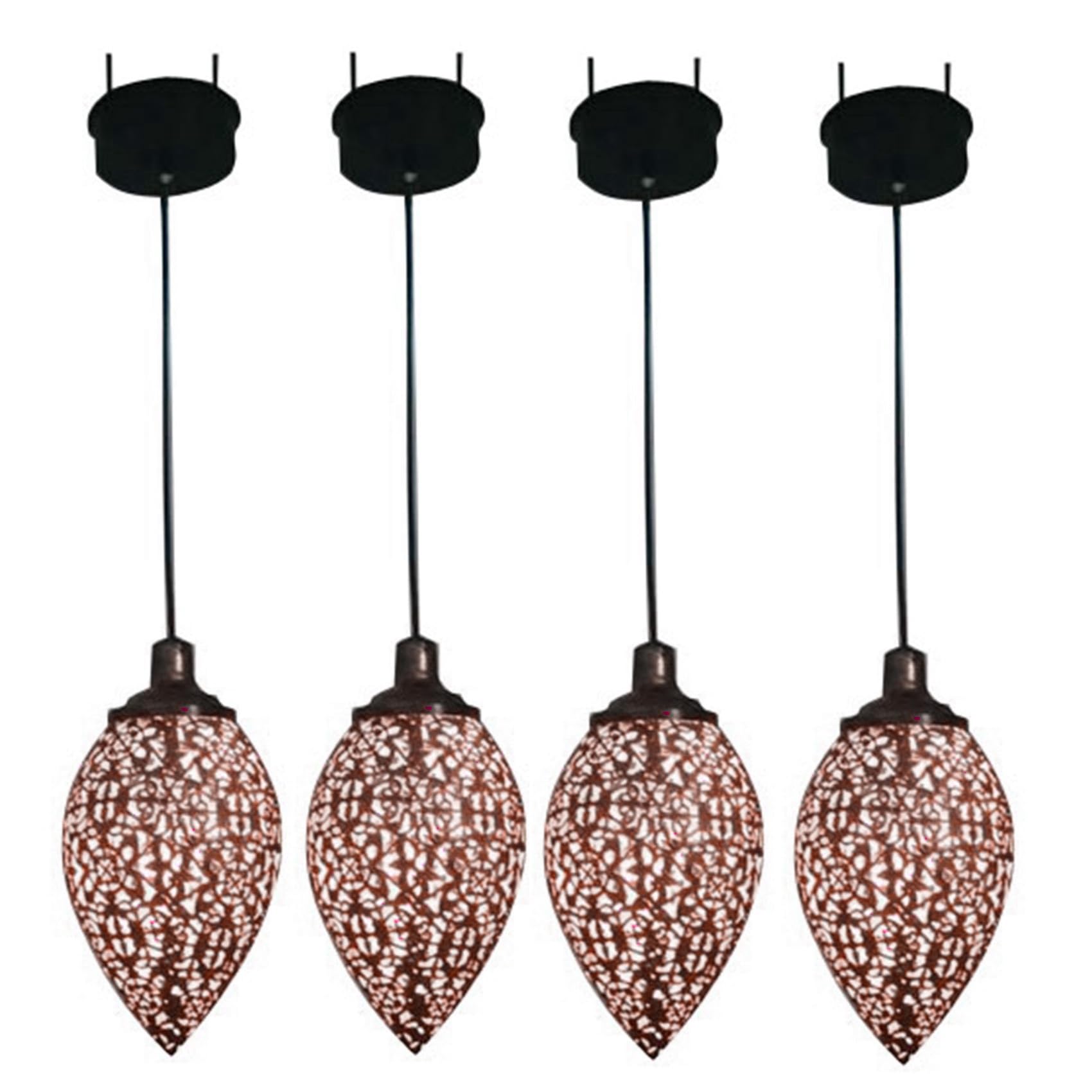 Hndhbfgrt 4X Solar Powered LED Moroccan Hanging Lantern Retro Moroccan Pattern Projection Lamp Outdoor Garden Fairy Light Kit