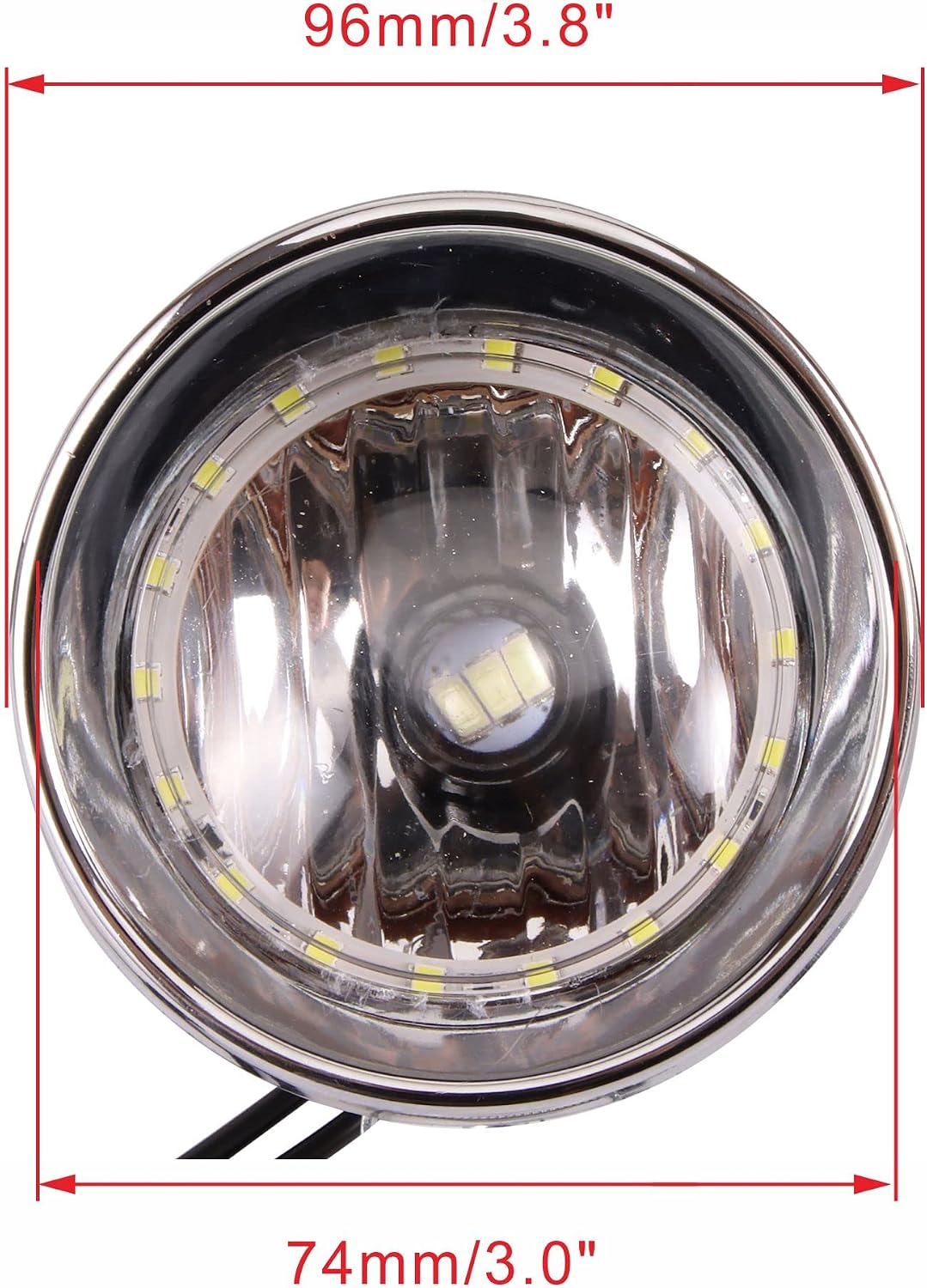 WOOSTAR 12V 3.5W DC Chrome Headlight Led Bulb Low Beam Replacement for Motorcycle Scooter ATV 4 Wheeler Quad Chopper