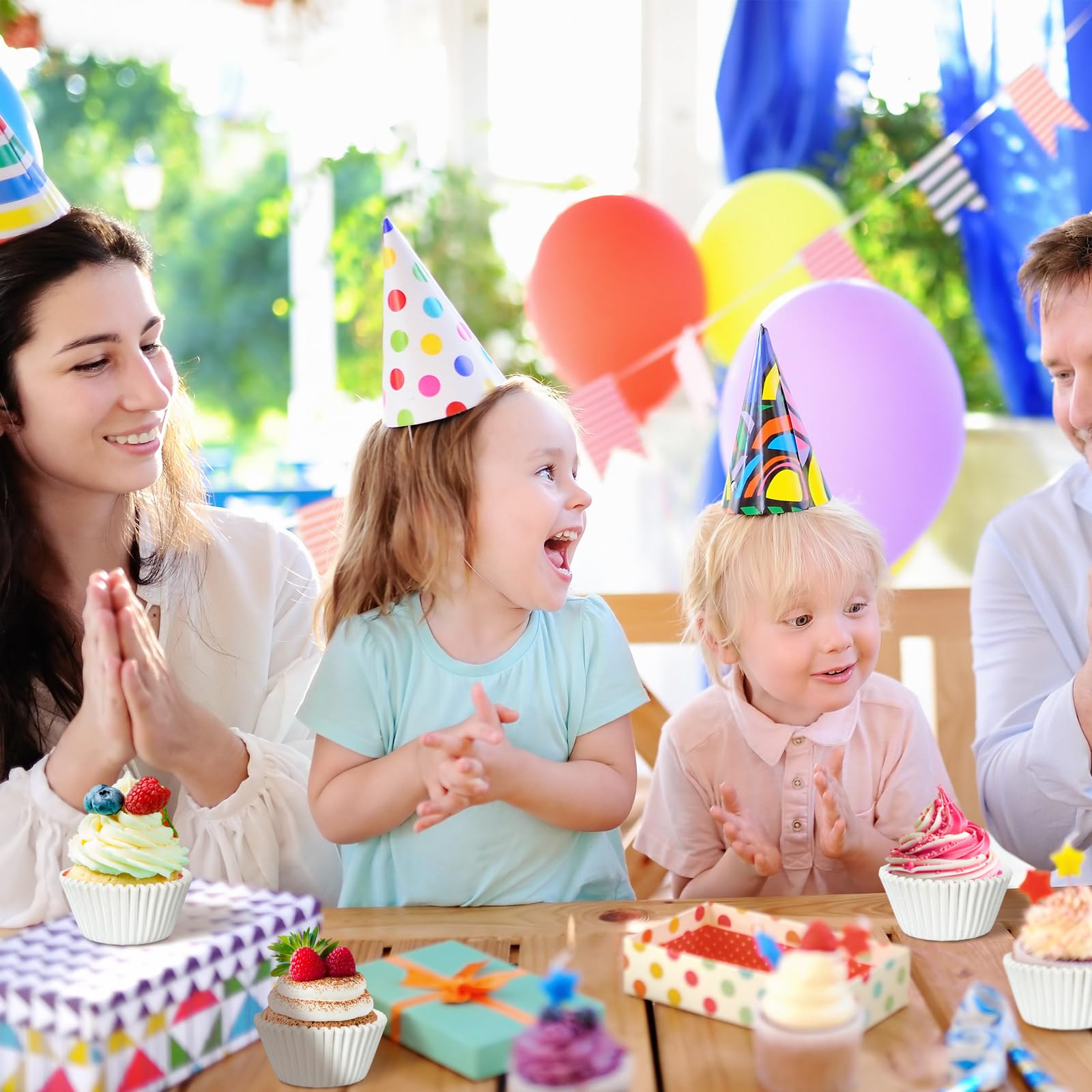 Jinei 5000 sztuk białych wkładek do babeczek, odporne na tłuszcz, kubki do pieczenia, papierowe wkładki do muffinek do pieczenia muffinek, na ślub, urodziny