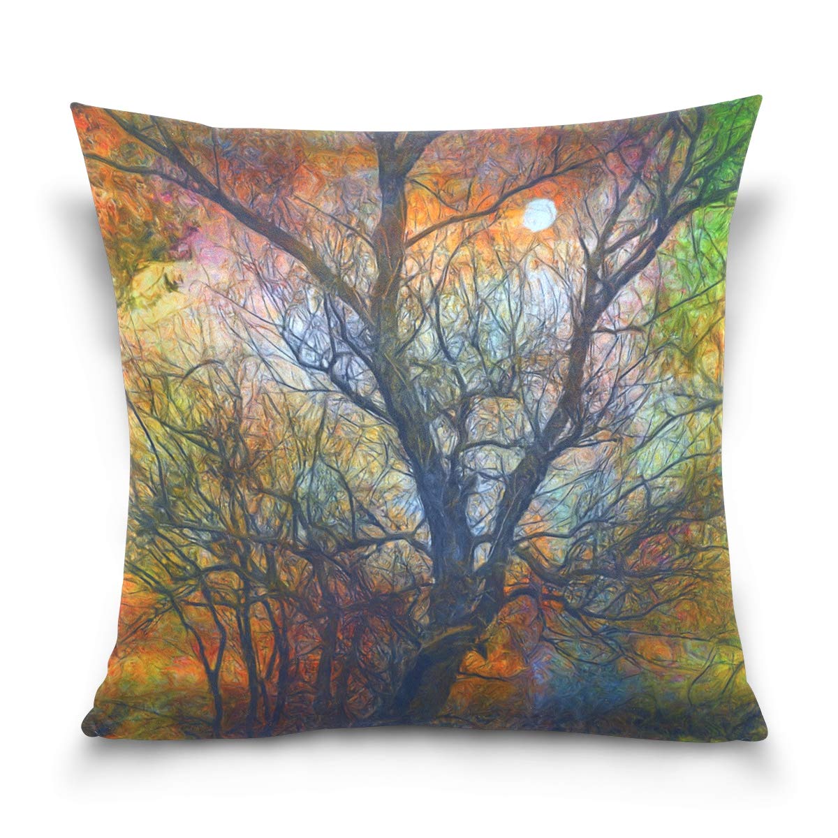 Linomo Throw Pillow Cover 20x20 inch, Tree of Life Decorative Pillow Cases Cushion Cover for Couch Sofa Bed Home