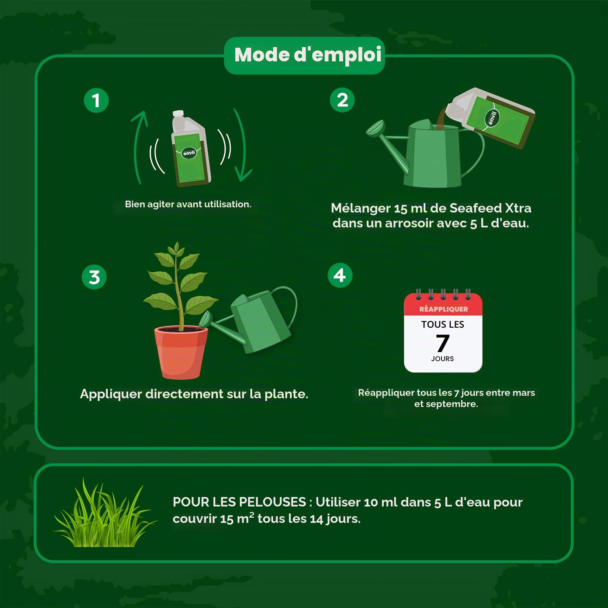 Envii SeaFeed Xtra - Engrais Organique Liquide Algues - 5L
