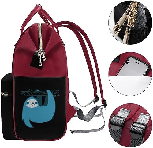 Miniatura 3 de The Blue Lovely Sloth Waterproof Mommy Backpack Large Capacity Nappy Bag Multifunction Travel Bag