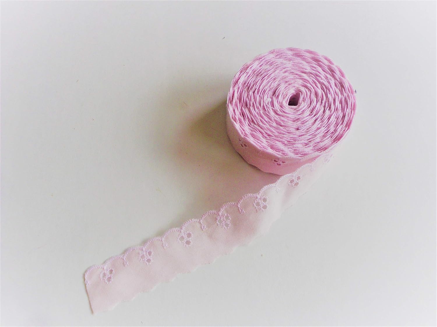 Light Pink Cotton Fabric Eyelet Sewing 1 Trim Border Edge 10 Yards