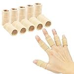 Finger Sleeves , Thumb Splint Brace For Finger Support, Breathable Elastic Finger tape, Compression pression Protector For Reliving Pain, Triggger Finger, Compression Aid For Sports, 10PCS (Beige)