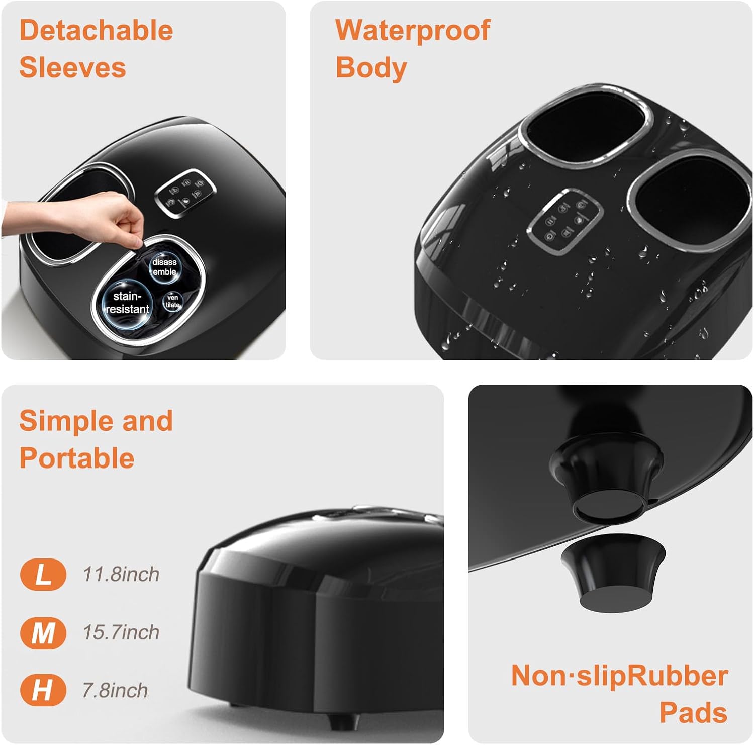 Shiatsu Foot Massager with Heat Feet Massager for Plantar Fasciitis, Neuropathy with Air Compression, Deep Kneading, Multiple Modes & Adiustable Intensity, Gifts for Women Men, Size 13