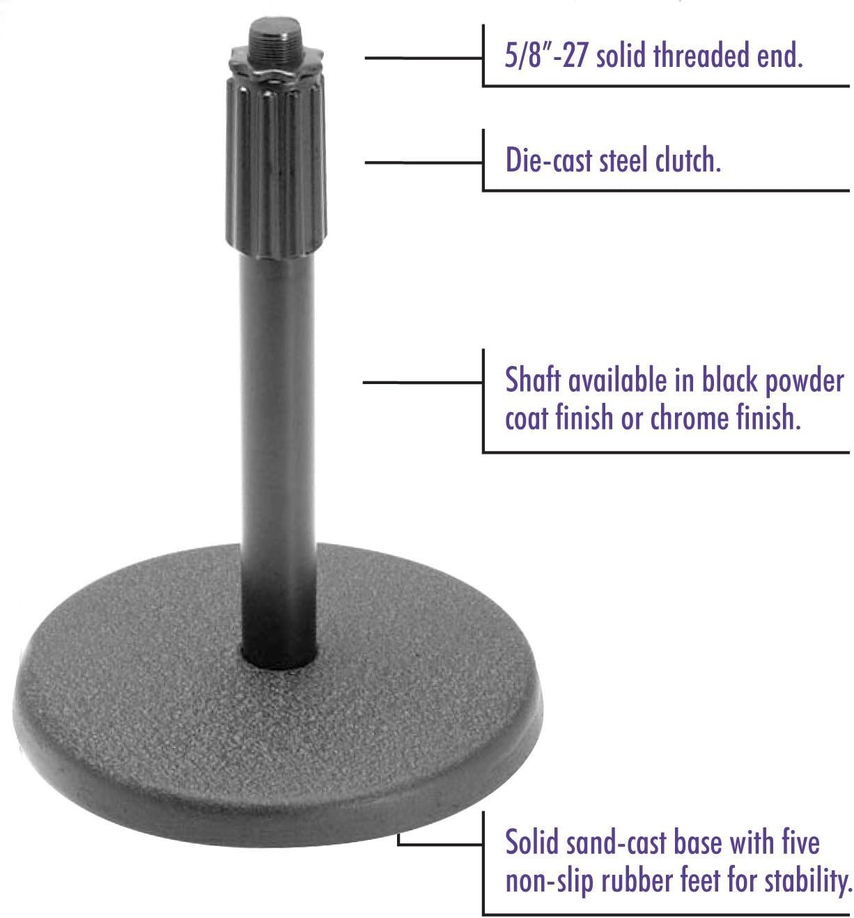 Your Ultimate YouTube Mic Stand: On Stage DS7200B Adjustable-Height Desktop Microphone Stand – Black - 3 Pack