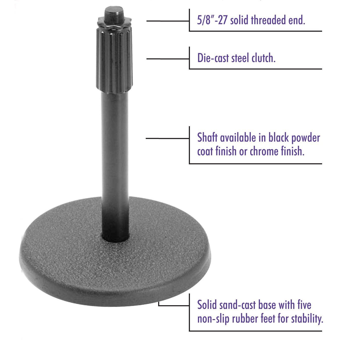 Your Ultimate YouTube Mic Stand: On Stage DS7200B Adjustable-Height Desktop Microphone Stand – Black - 3 Pack