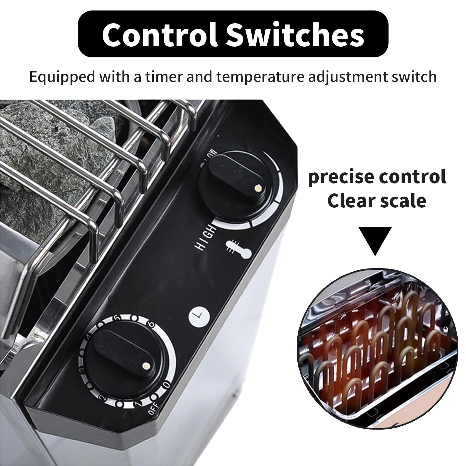 Poêle De Sauna 220 V, Poêle De Sauna électrique 3 KW en Acier Inoxydable, Poêle De Sauna pour Bain De Vapeur, Contrôle De La Température Et Minuterie, équipement De Sauna