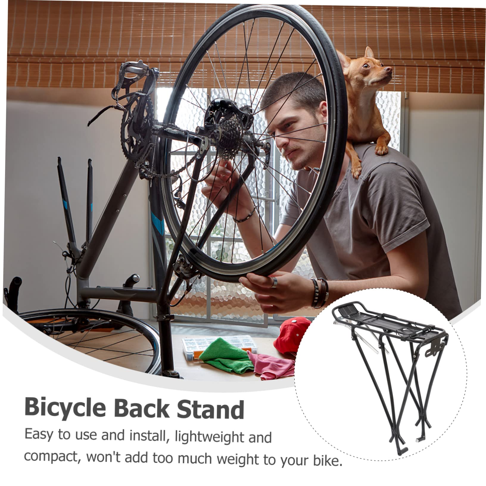 Happyyami Bike Rear Cargo Rack Durable Back Stand Luggage Carrier for Mountain Road Bikes Convenient Bicycle Rear Shelf for Easy Outdoor Transport