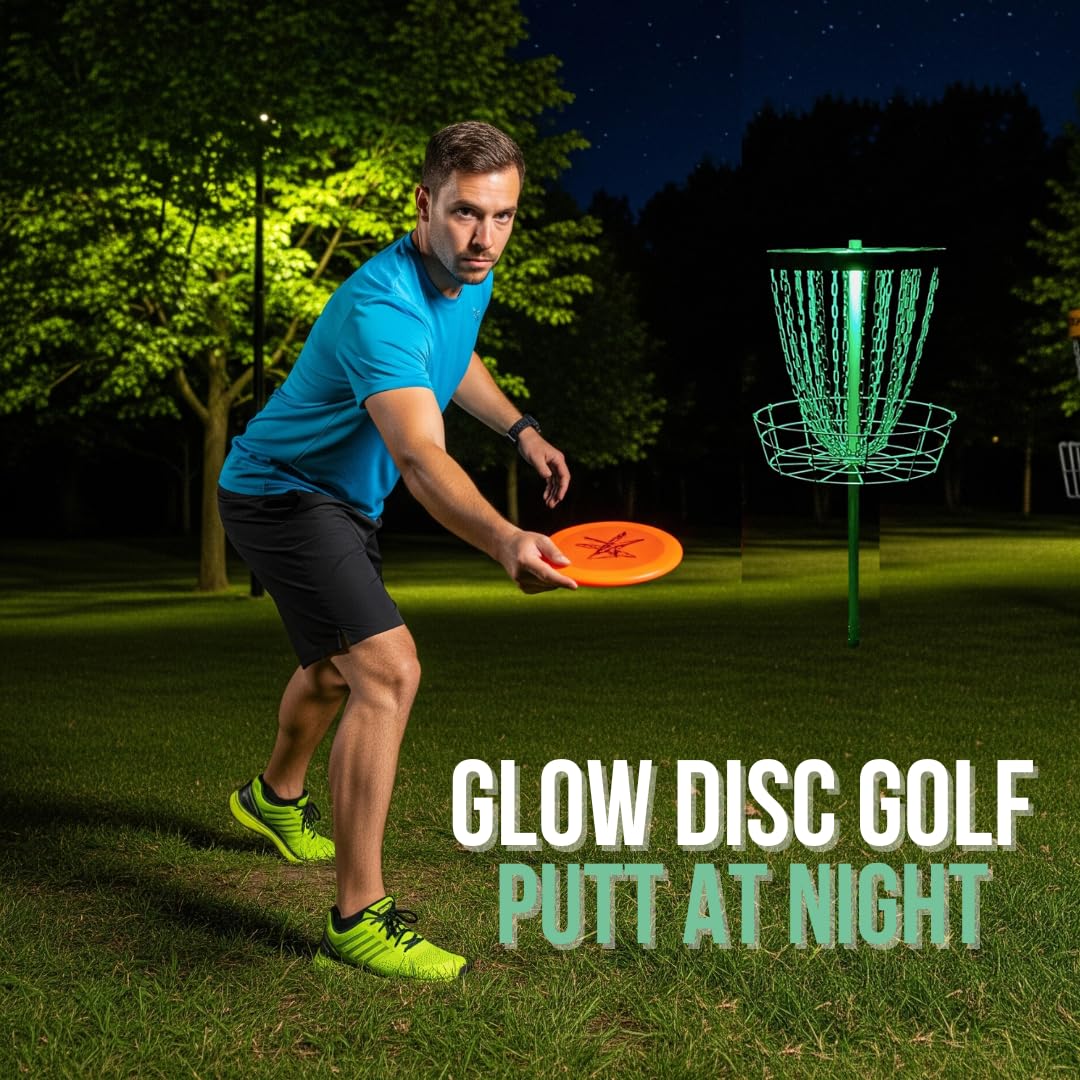 Birdi Disc Golf Beacon -2Pack - Canasta de Golf con Discos magnéticos LED Luces-Control Remoto-Impermeable-Multicolor-Disco Brillante Golf-Disco Nocturno Golf