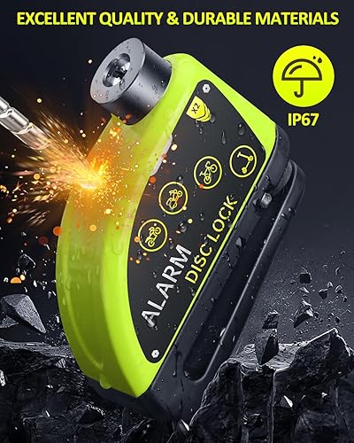 Miniatura 5 de ONVIAN Candado de motocicleta recargable con cable antirrobo de alambre de acero de 6 pies, alarma de motocicleta de 120 dB con modo de reposo, para