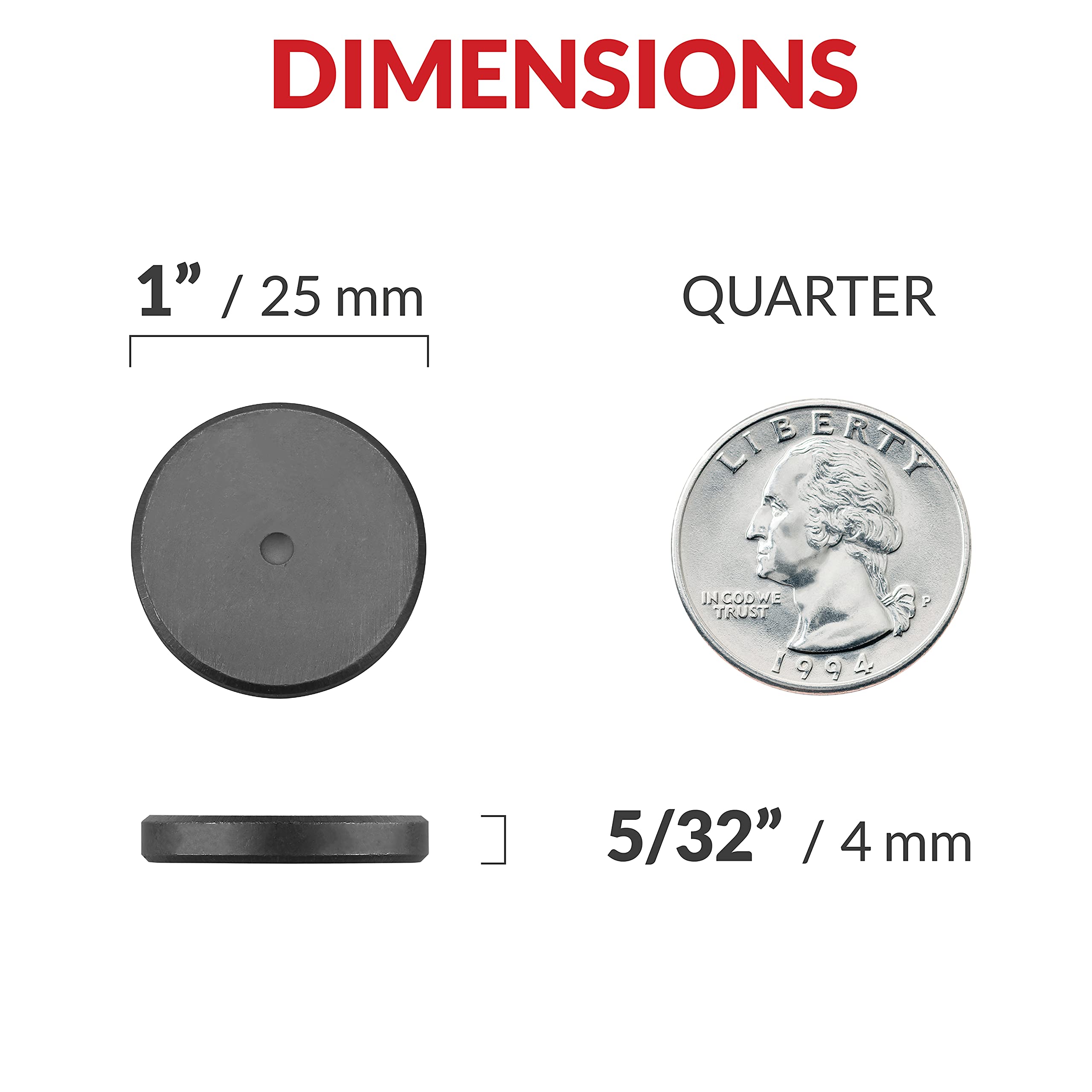 Keramik-Magnete, 60 Stück runde Scheibenmagnete (je 2,5 cm (Ø 24 x 4 mm Dicke) Bastelmagnete, perfekt für Heimwerker, Kunstprojekte oder für Whiteboards & Kühlschrank-Organisation