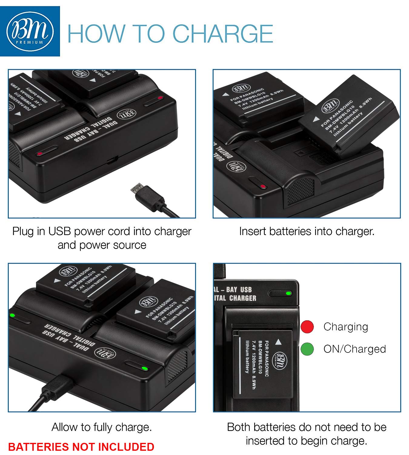 Amazon.com : BM Premium DMW-BLG10 Dual Battery Charger for