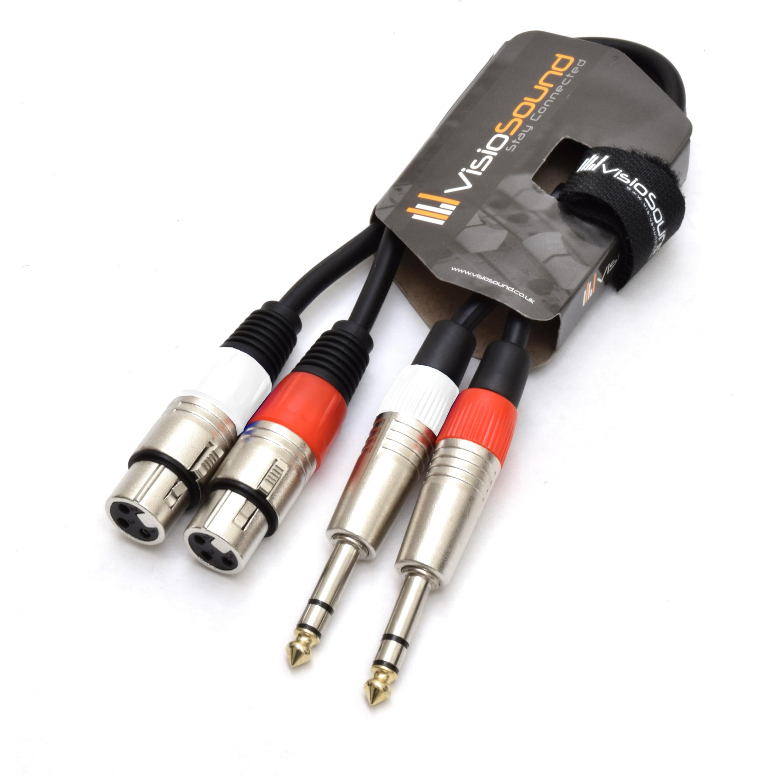 Cable XLR hembra a TRS 6.35mm doble balanceado con conectores robustos de audio analógico 0.5m 5