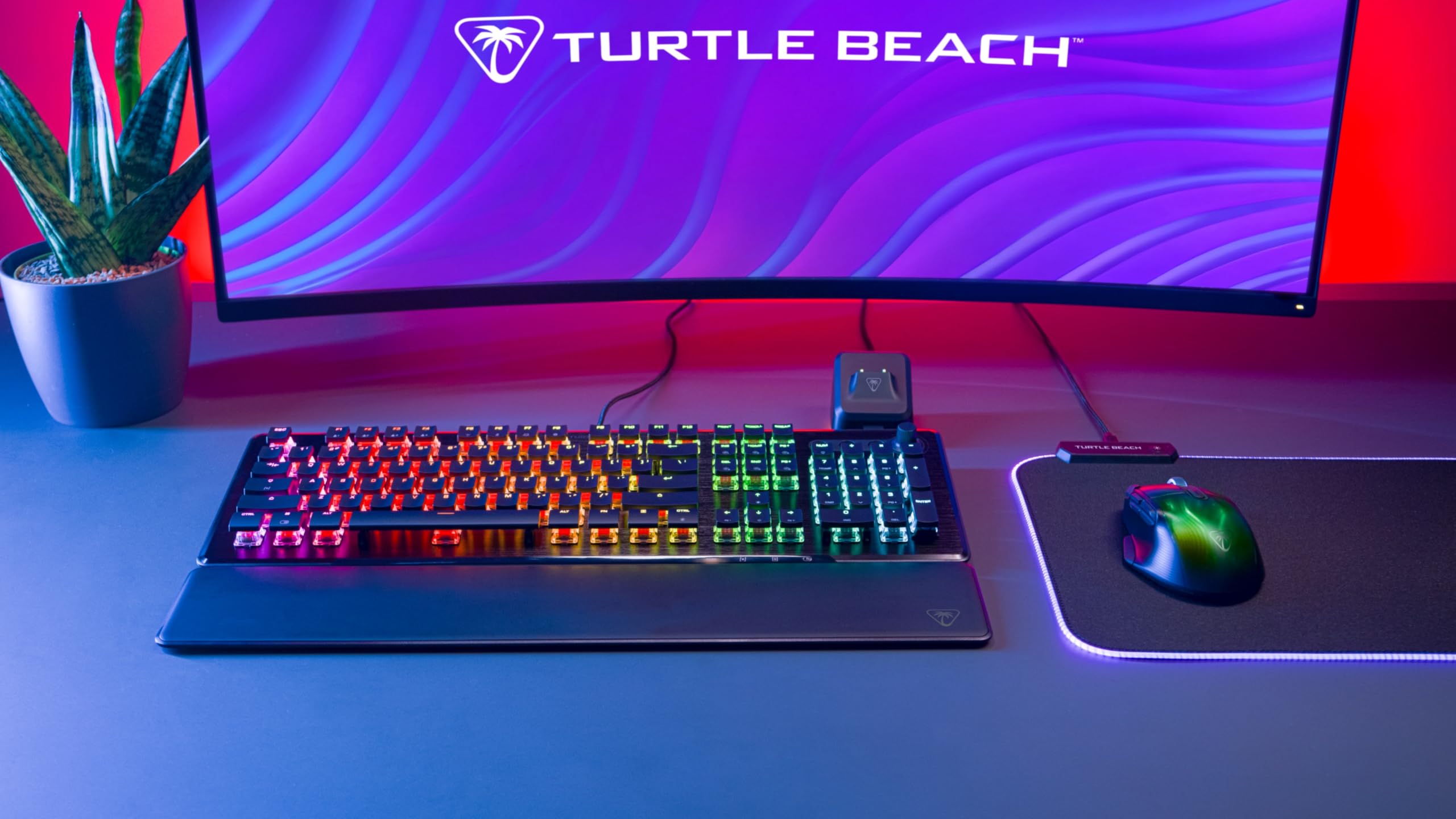 Turtle Beach Vulcan II - Clavier Gaming PC, interrupteurs mécaniques Titan II, Touches rétro-éclairées RGB Personnalisables, Repose-Poignets Amovible, Noir