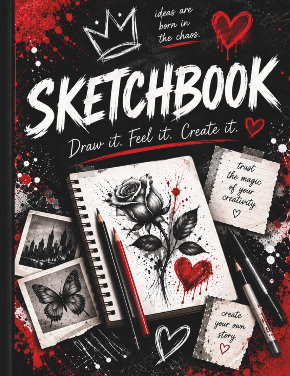 Sketchbook: Draw It. Feel It. Create It. — 500 Pages for Sketching, Doodling, Drawing, Designing & Creative Ideas