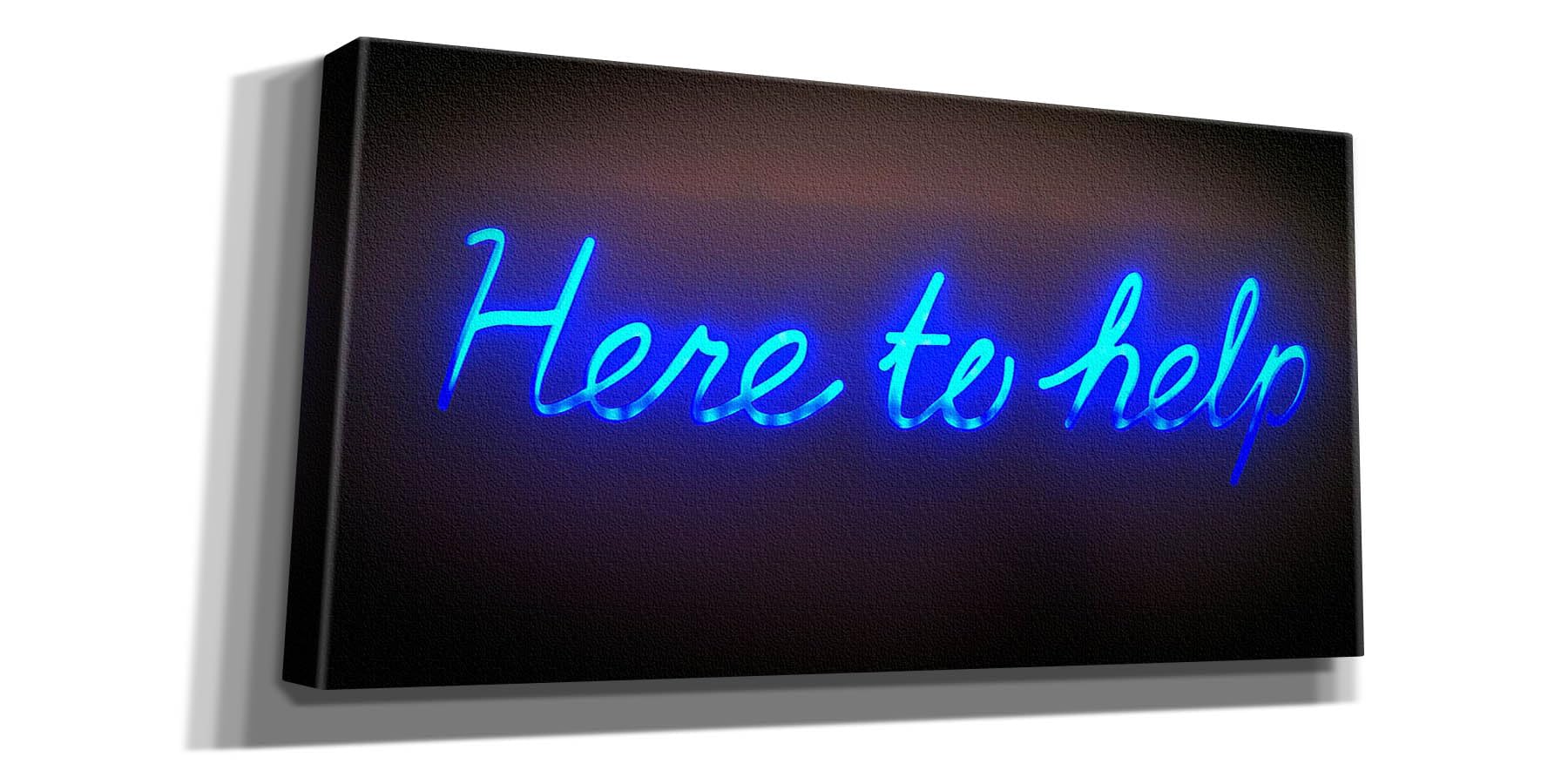 Epic Graffiti 'Here to Help in Neon Blue' by Epic Portfolio, Canvas Wall Art, 60