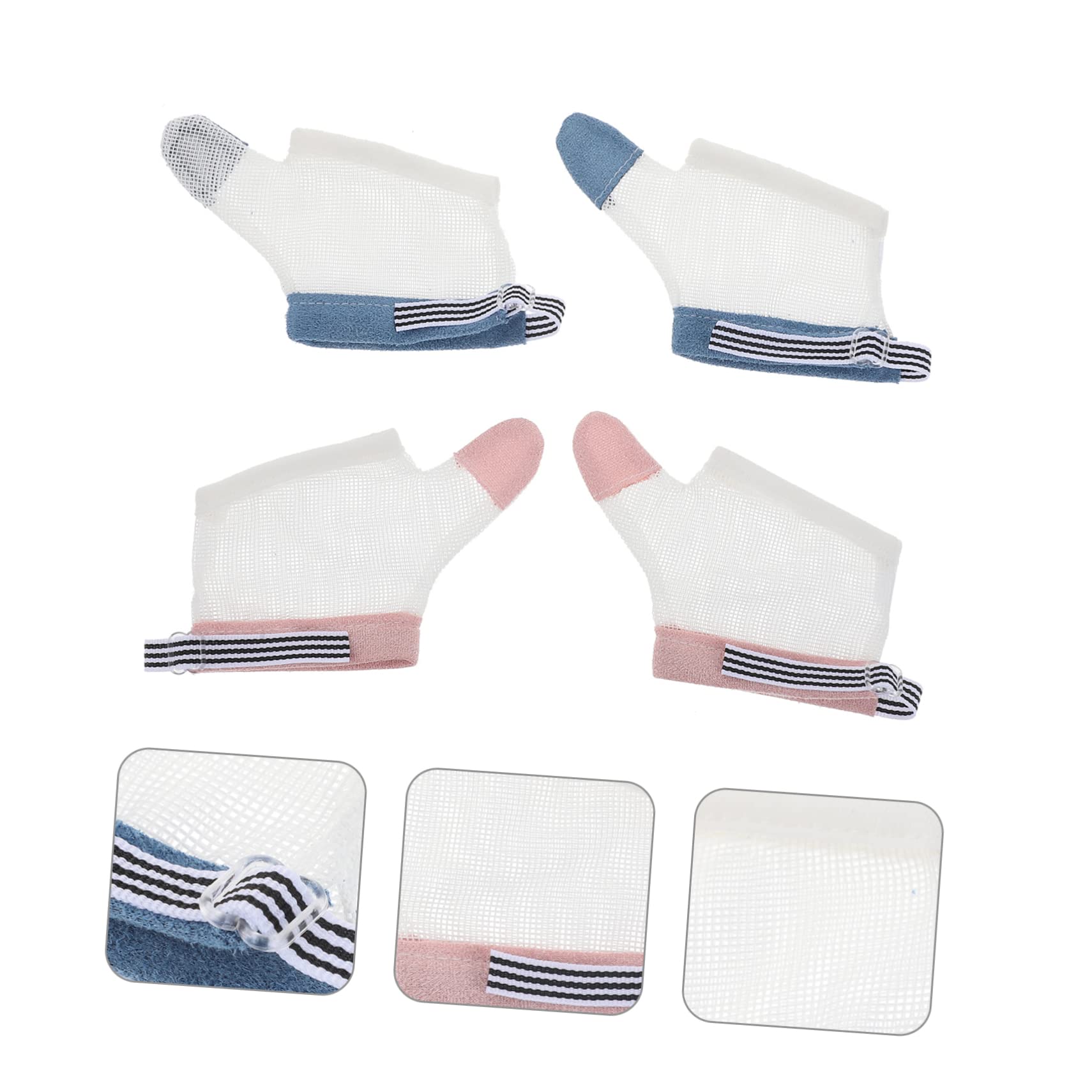 ifundom 2 Paar Daumenschutzhandschuhe für Babys aus Atmungsaktivem Nylon mit Waschbarem Mesh Design zur Korrektur von Fingerlutschen bei Säuglingen und Kleinkindern