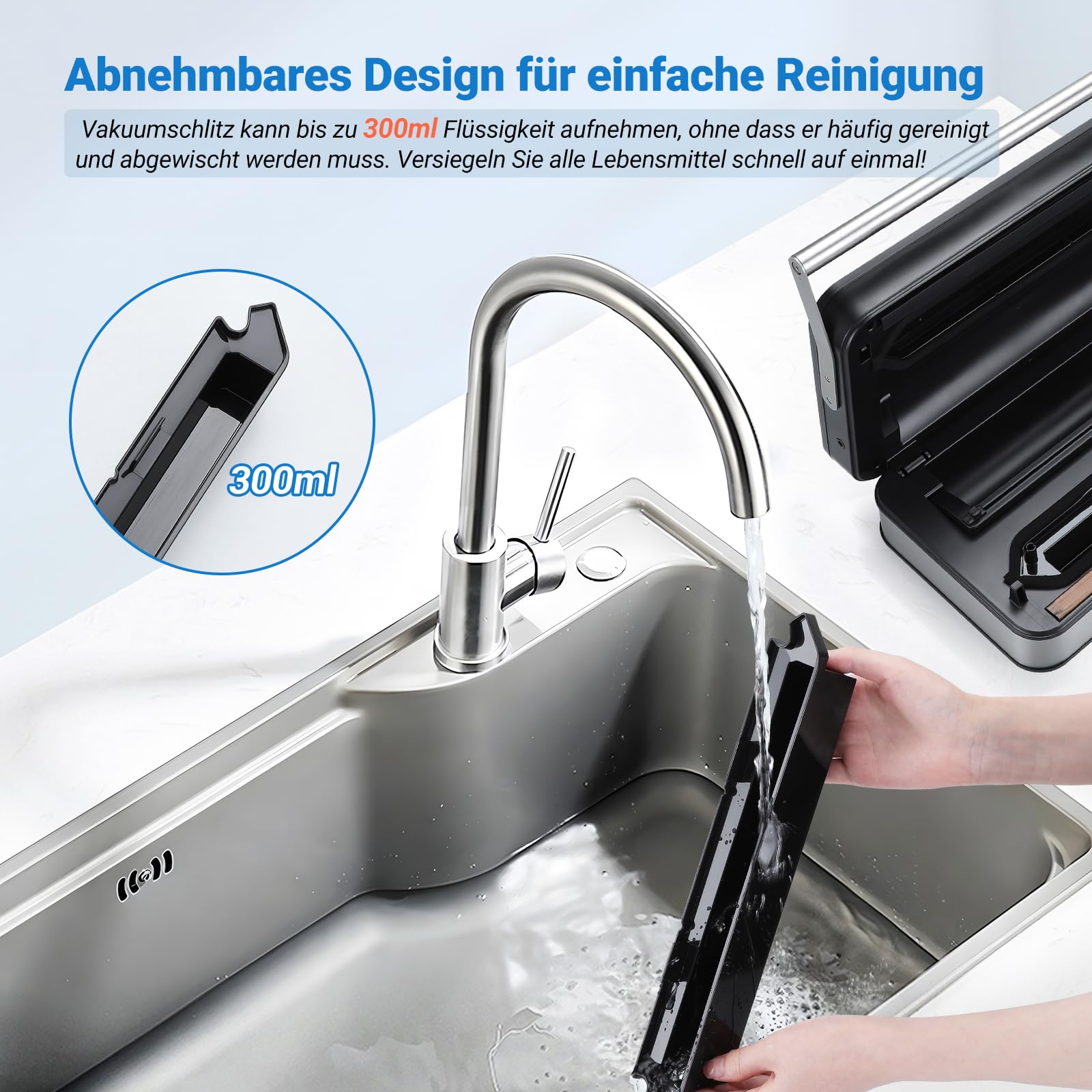 INKBIRD Vakuumiergerät, Folienschweißgerät für Lebensmittel, Doppelpumpe 20L/min, integrierter Schneider
