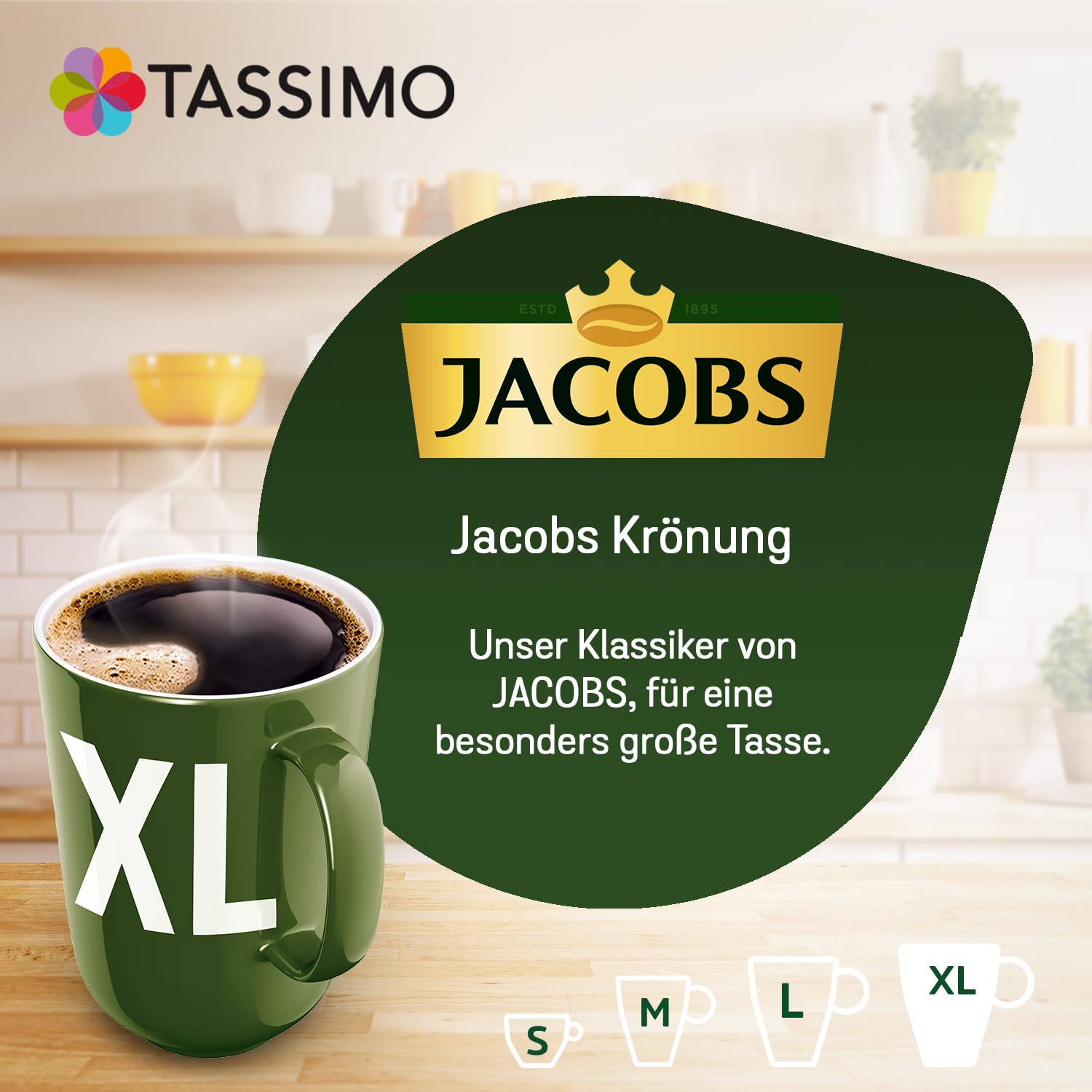 Tassimo Kapseln Jacobs Krönung XL, 5 x 16 Pads, 80 Kaffeekapseln