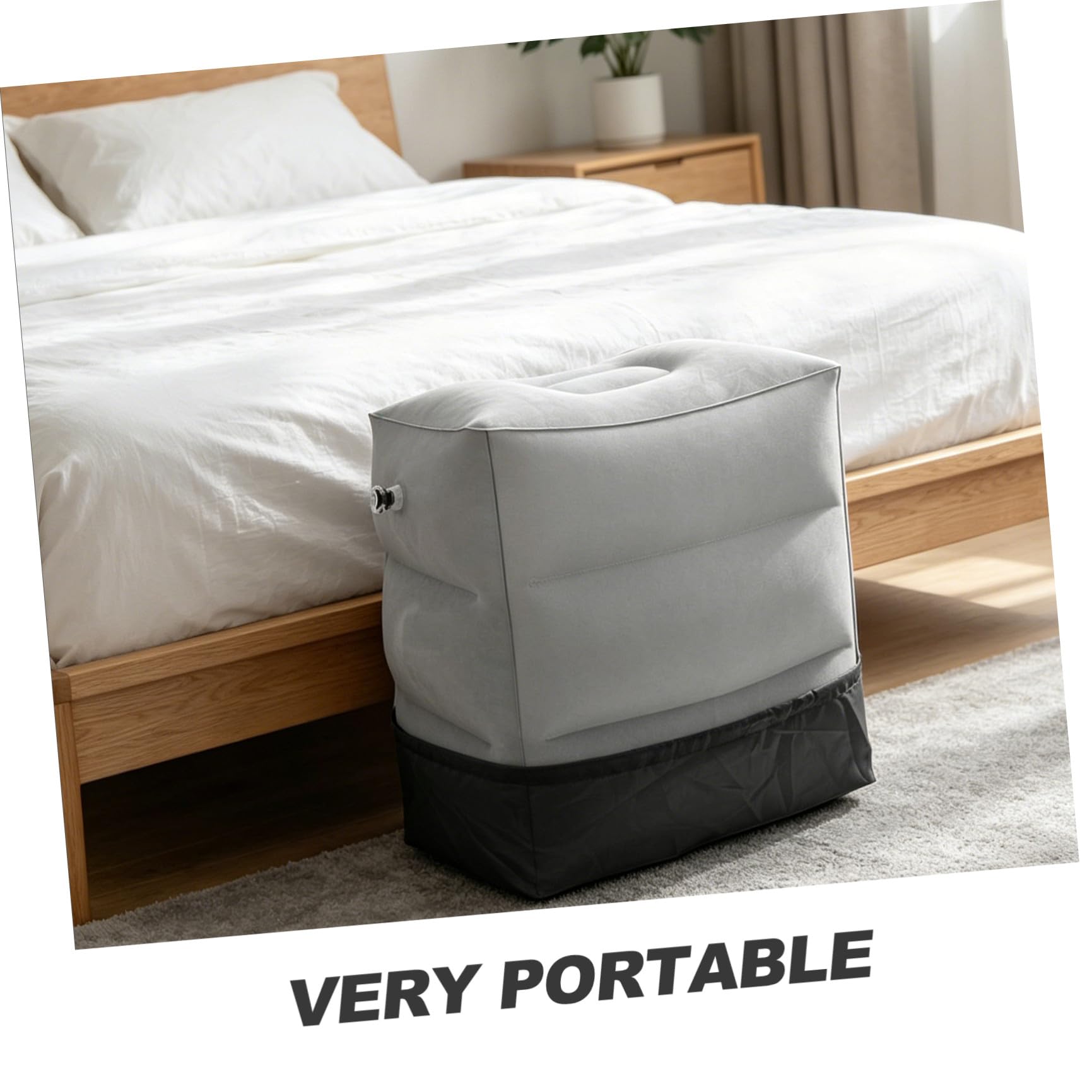 GALPADA 2 Set Poggiapiedi Gonfiabili Portatili da Viaggio Cuscino Ergonomico Regolabile per Supporto Gambe su Aereo Treno Ufficio e Casa Salvaspazio e Leggero