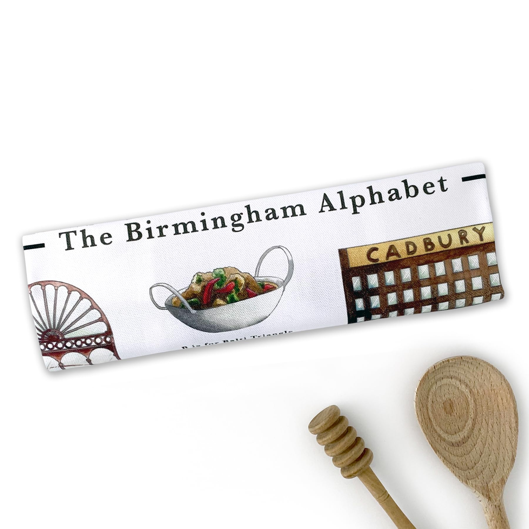 Birmingham Gifts | Birmingham Alphabet Tea Towel | New Home, Moving, Retirement, Leaving Gift | 100% Cotton | Brummie Teacher, Host or Secret Santa Office Gift 68x45cm