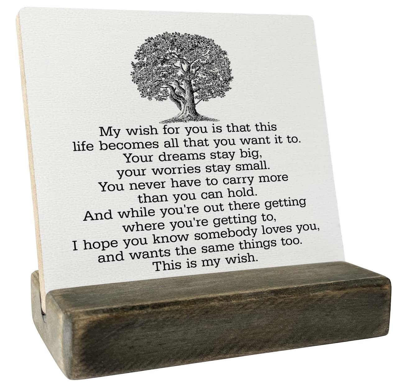 Personalized Wooden Plaque For Grandma - 5x5 Inch Rustic Sign With Stand, Meaningful Gift From Grandkids