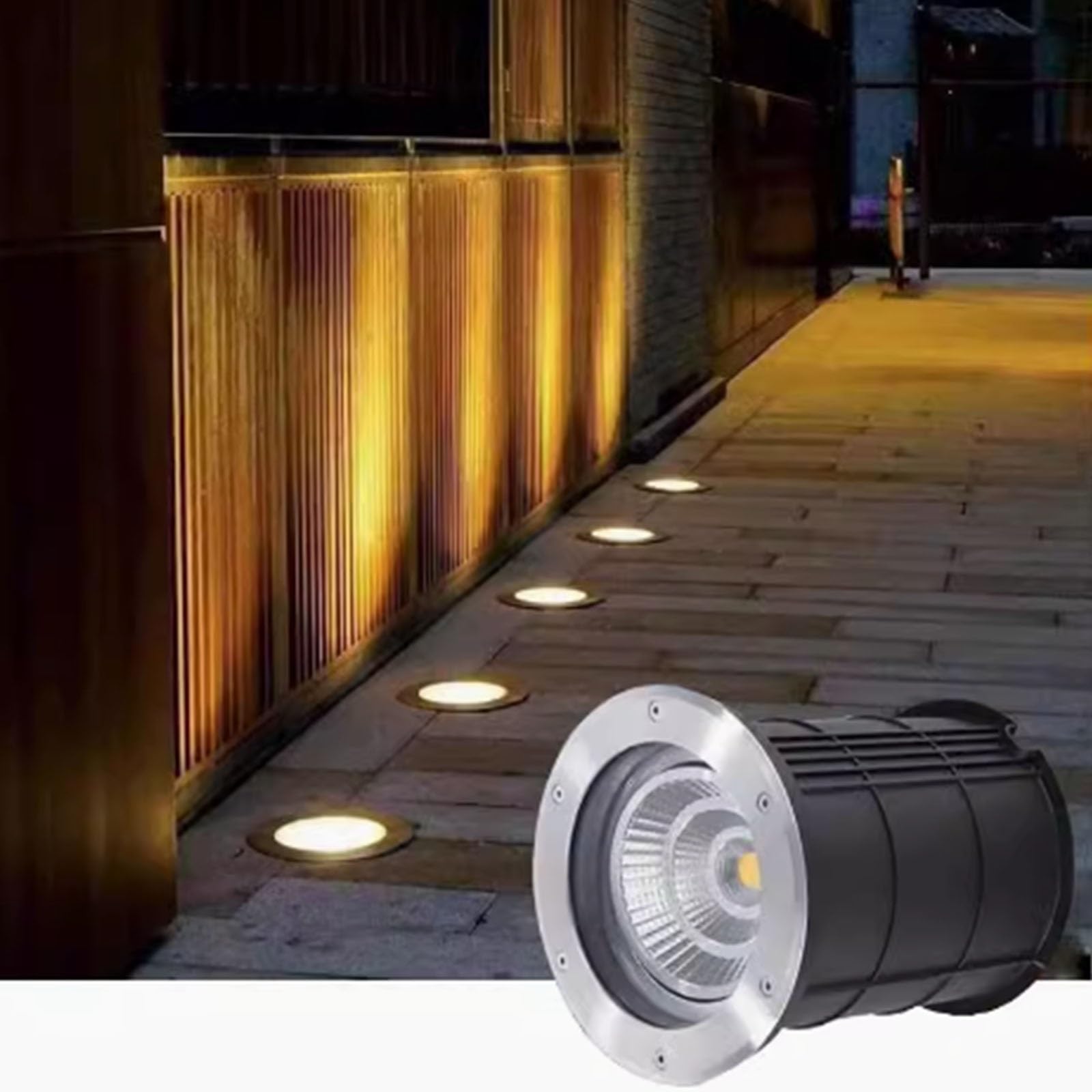 Éclairage de pelouse de jardin d'angle extérieur via projecteur LED au sol