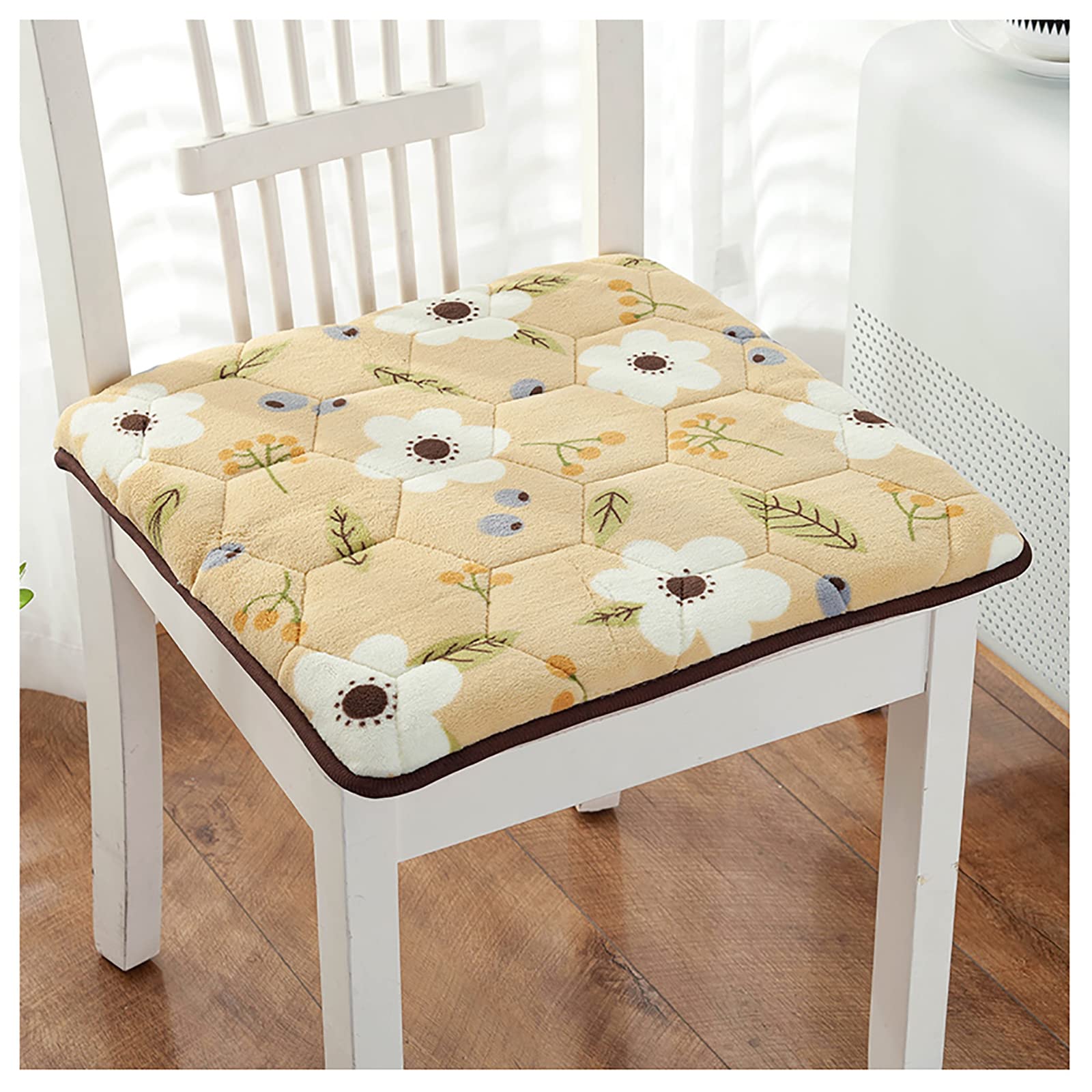 Coussinets de siège en flanelle P-Fleur premium pour chaises à manger élégantes