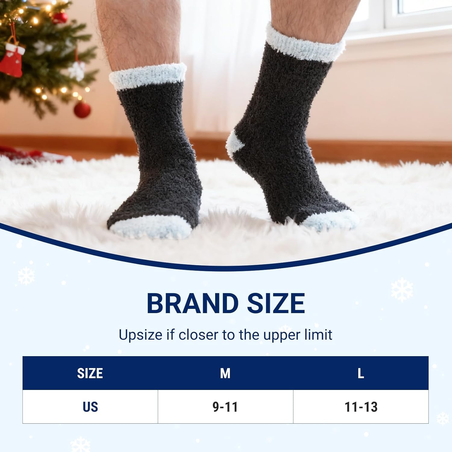 CaiDieNu Fuzzy Socks For Men: Fluffy Thick Warm Winter Soft Cozy Comfy Plush Fleece Sleep Home Cabin House Gift Socks 5 Pairs - Image 5