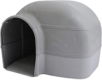 Petmate Husky Dog House: Durable Outdoor Shelter for Dogs Up to 90 lbs, Weatherproof, Made in USA, Grey