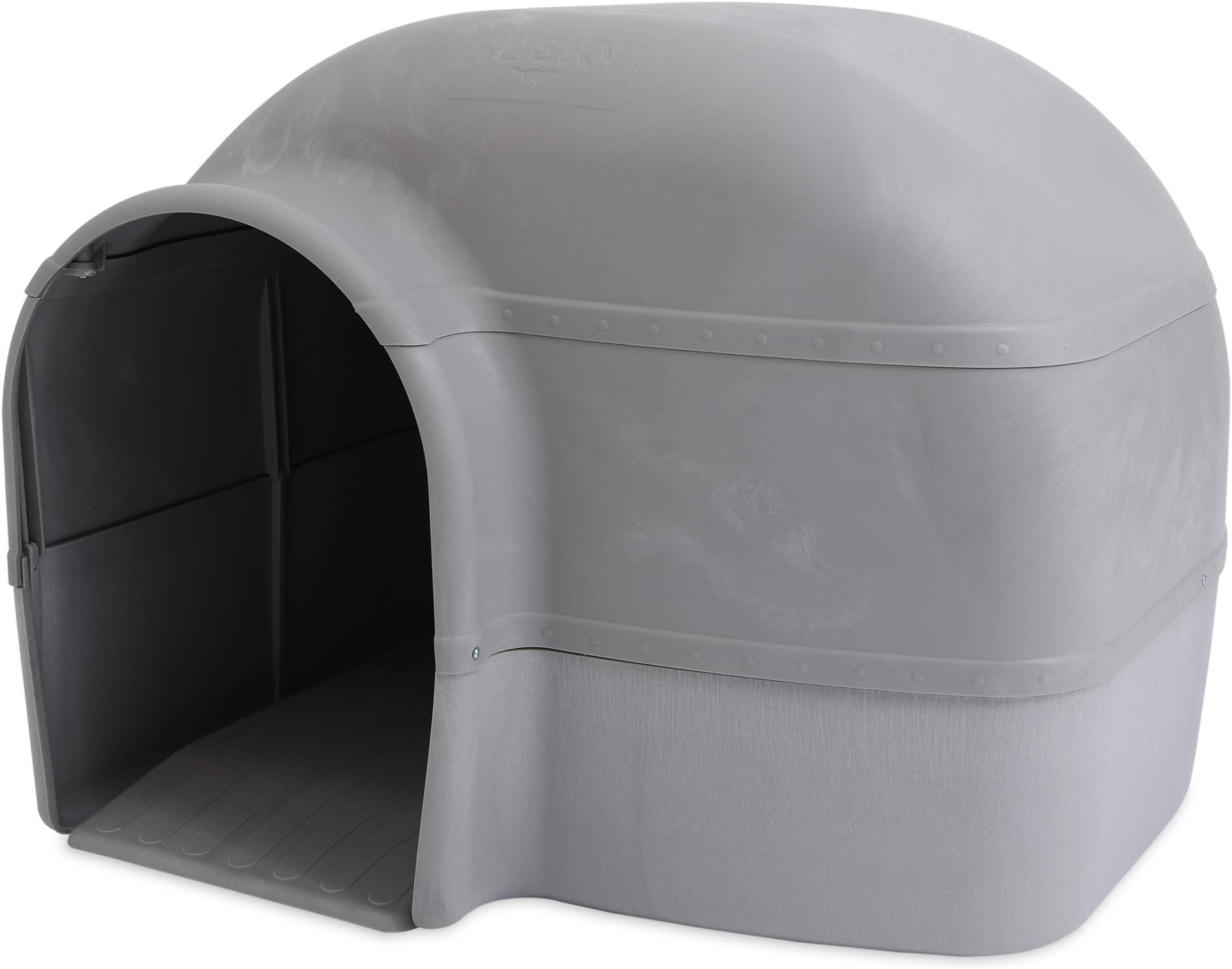 Husky Dog House for Dogs Up to 90 Pounds, Grey, Made in USA