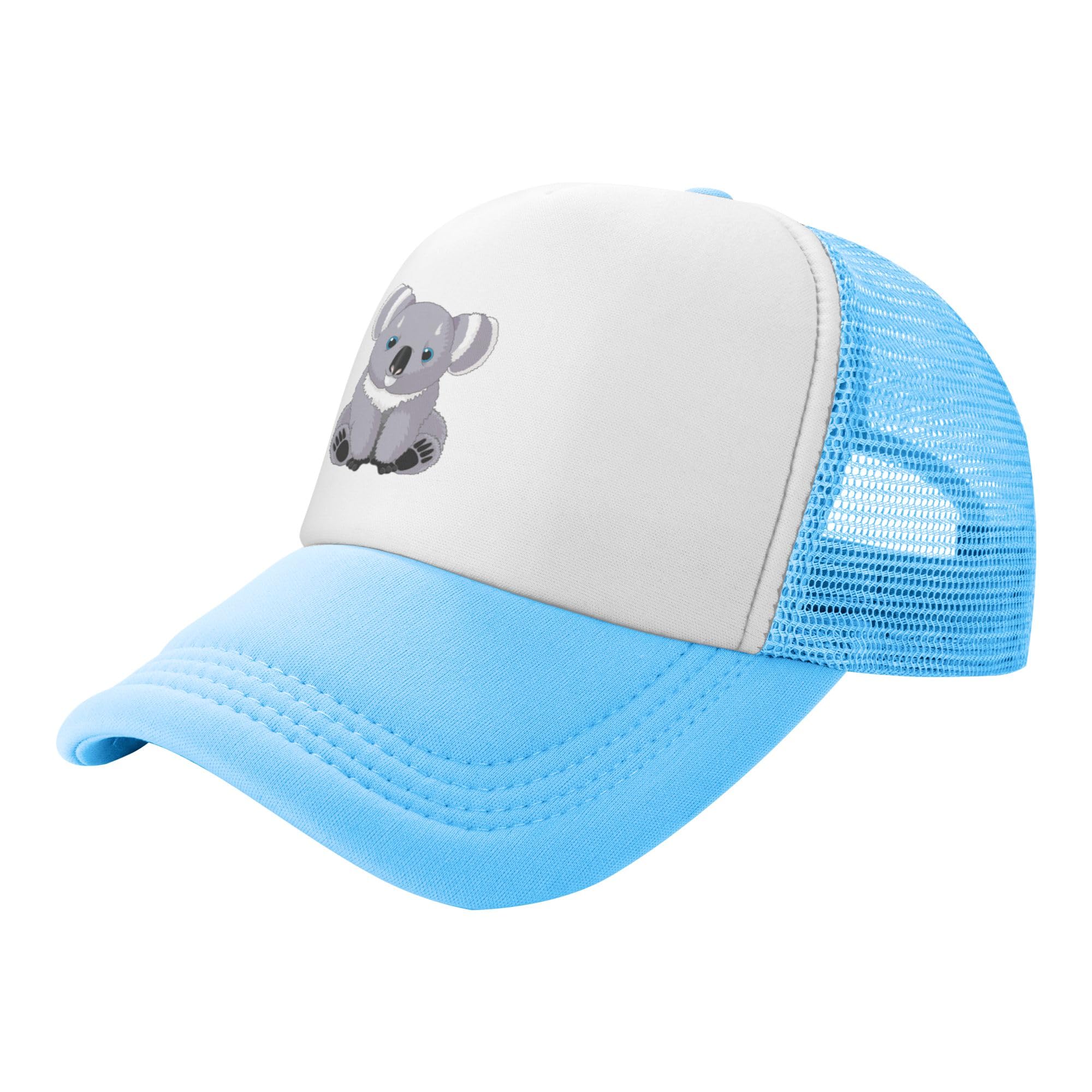 Koala Lightweight Mesh Baseball Hat Fishing Sun Cap Outdoor Casual Cap Sky Blue