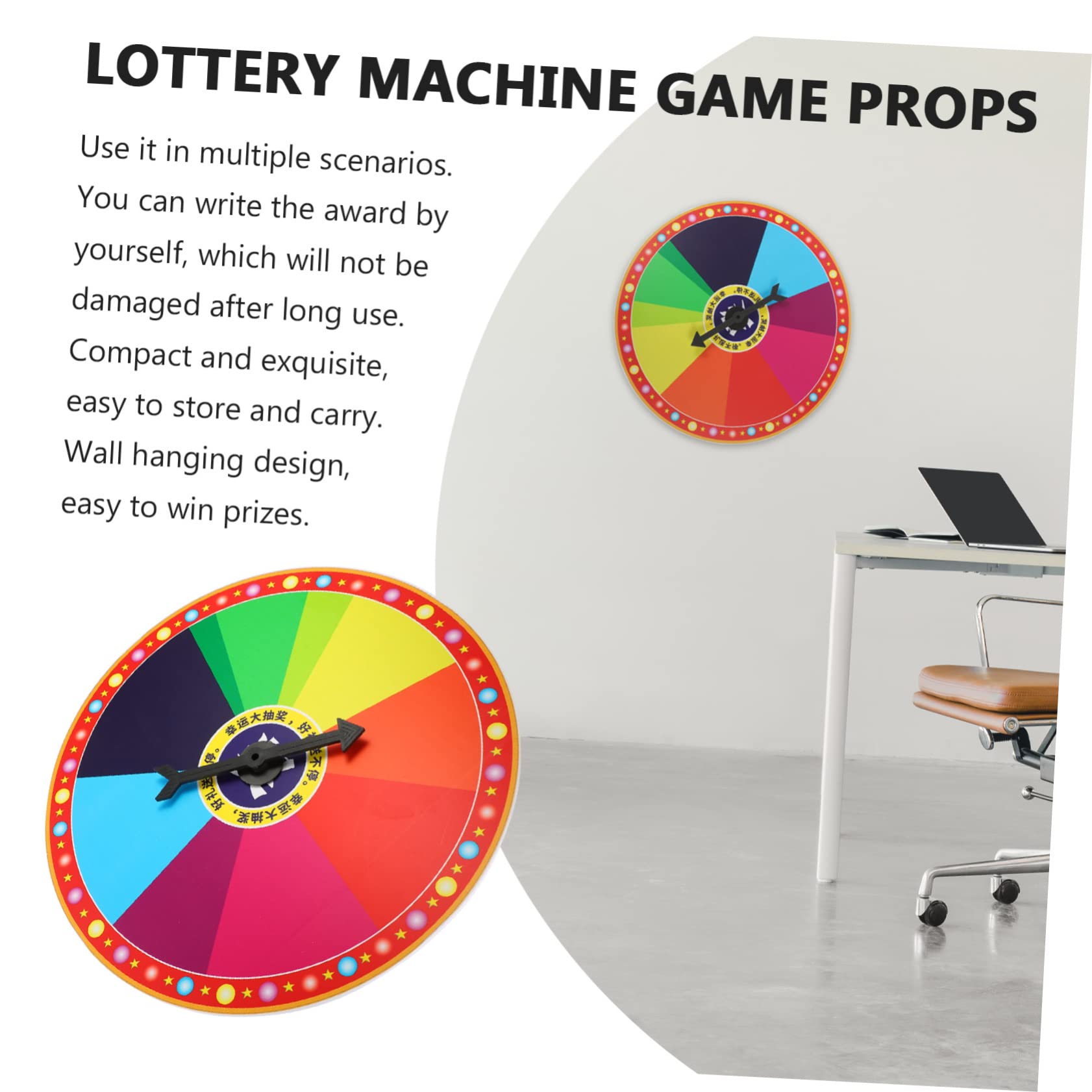 Hemobllo Roue Fortune Murale Grande Roue de Loterie pour Jeu de Société Intérieur