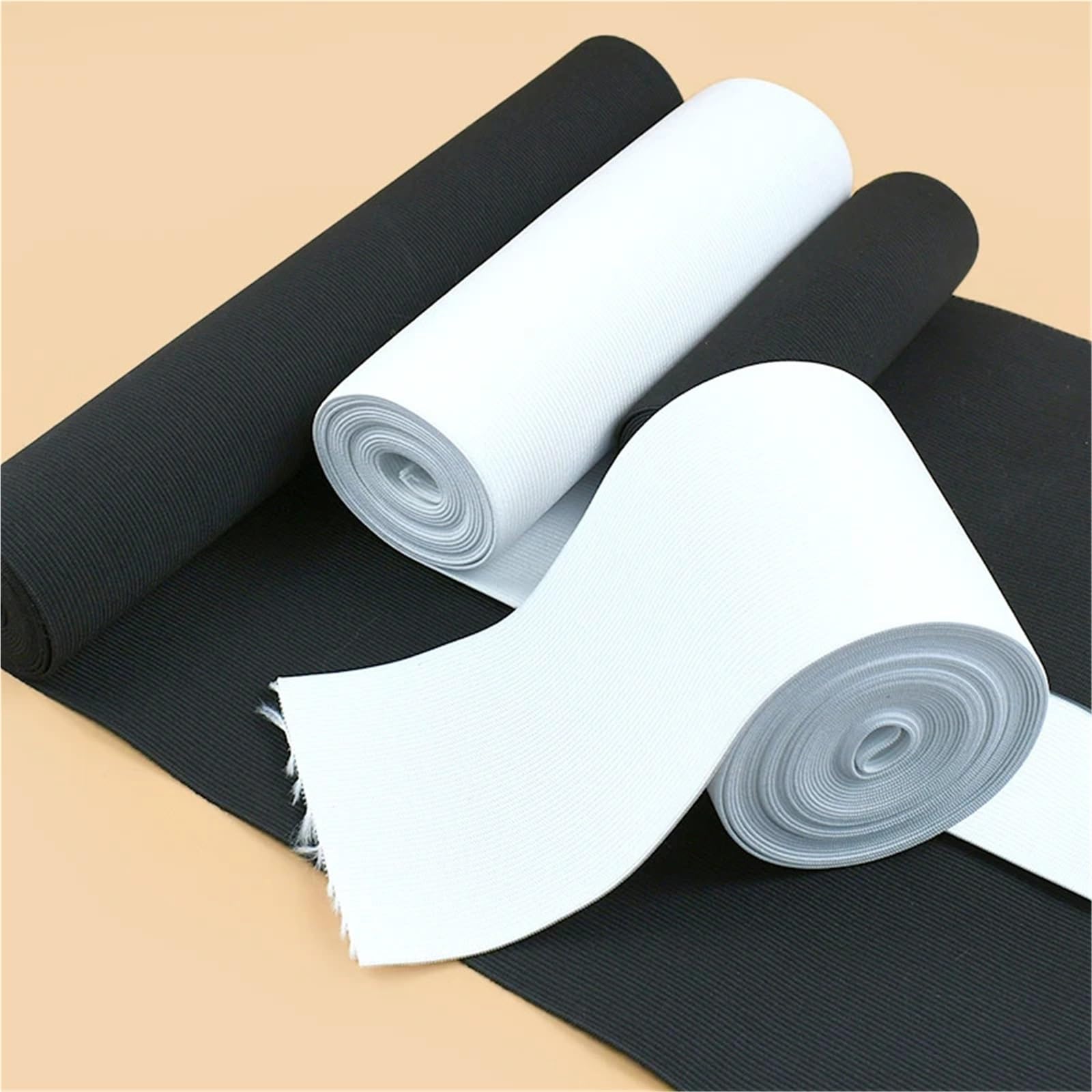 Cinta elástica de punto para costura, Banda De Goma Extraancho 1 Metro, 7-40cm, Cinta Elástica Ganchillo, Cincha Resorte for Cintura(White,40cm)