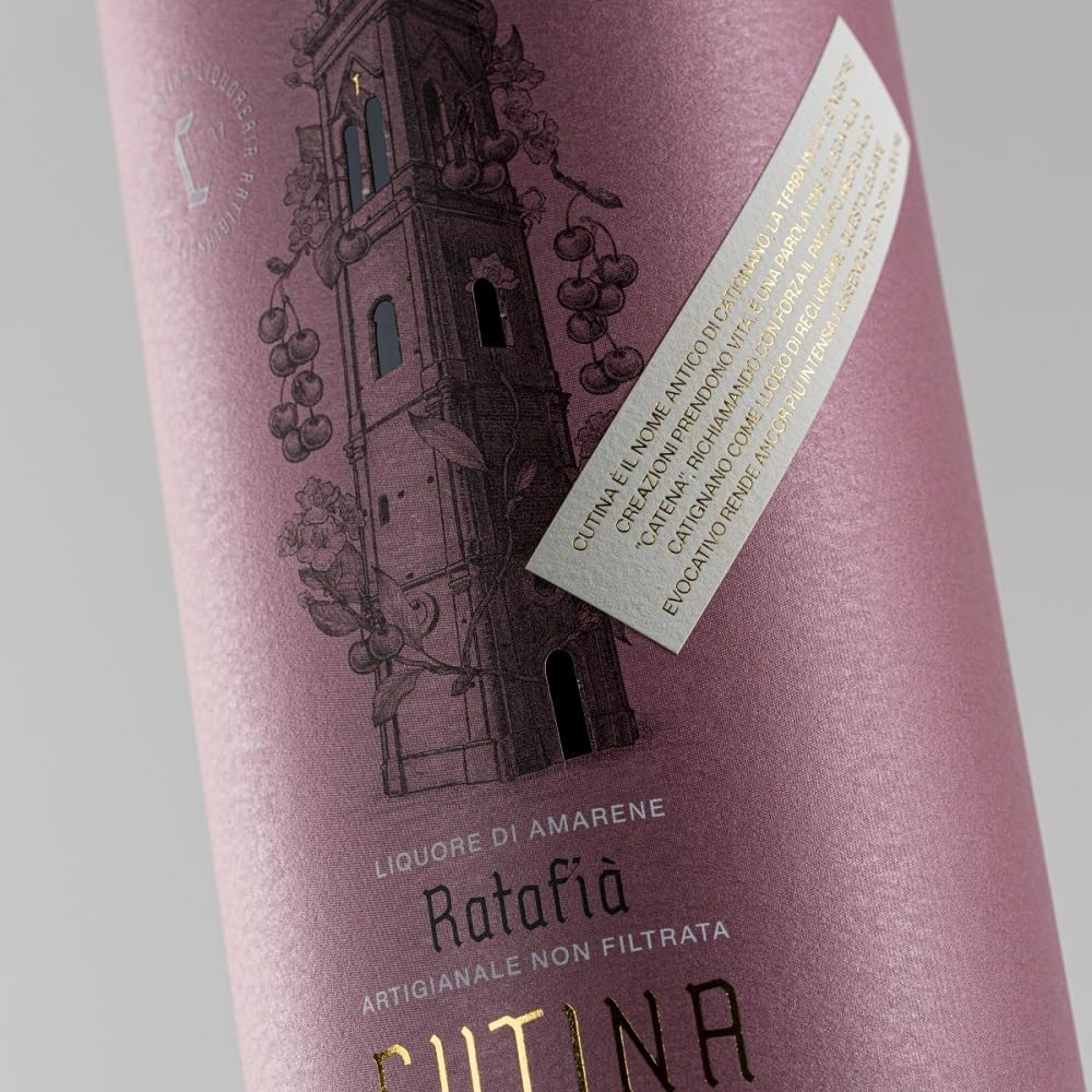 Ratafià Cutina – Liquore Artigianale di Amarene 1Lt | Dolce, Fruttato e Naturale | Ricetta Abruzzese Tradizionale | Made in Italy | 19% Vol (BOX 2 BOTTIGLIE)