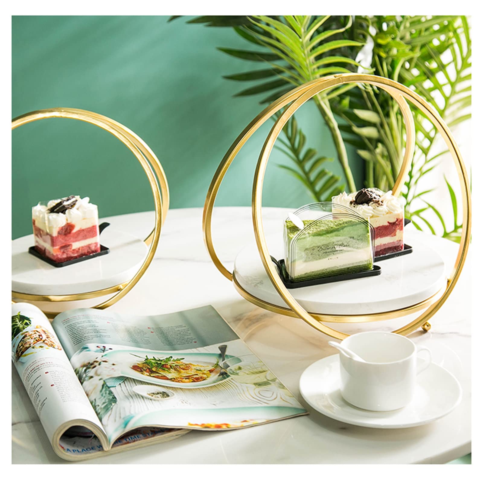 SUNESA Présentoir à Gâteau Assiette à gâteau en marbre Dessert Table Ornements Thé Snacks Dessert All Right Présentoir Anniversaire Gâteau Stand Stand de Gâteaux (Size : L)