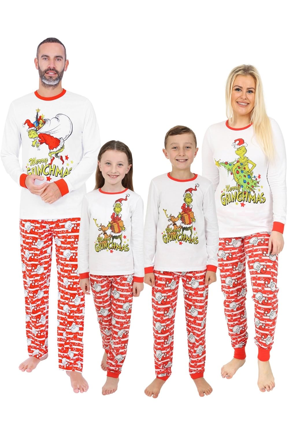 The Grinch Grinchmas Matching Family Christmas Long Pyjamas (XX-Large) White