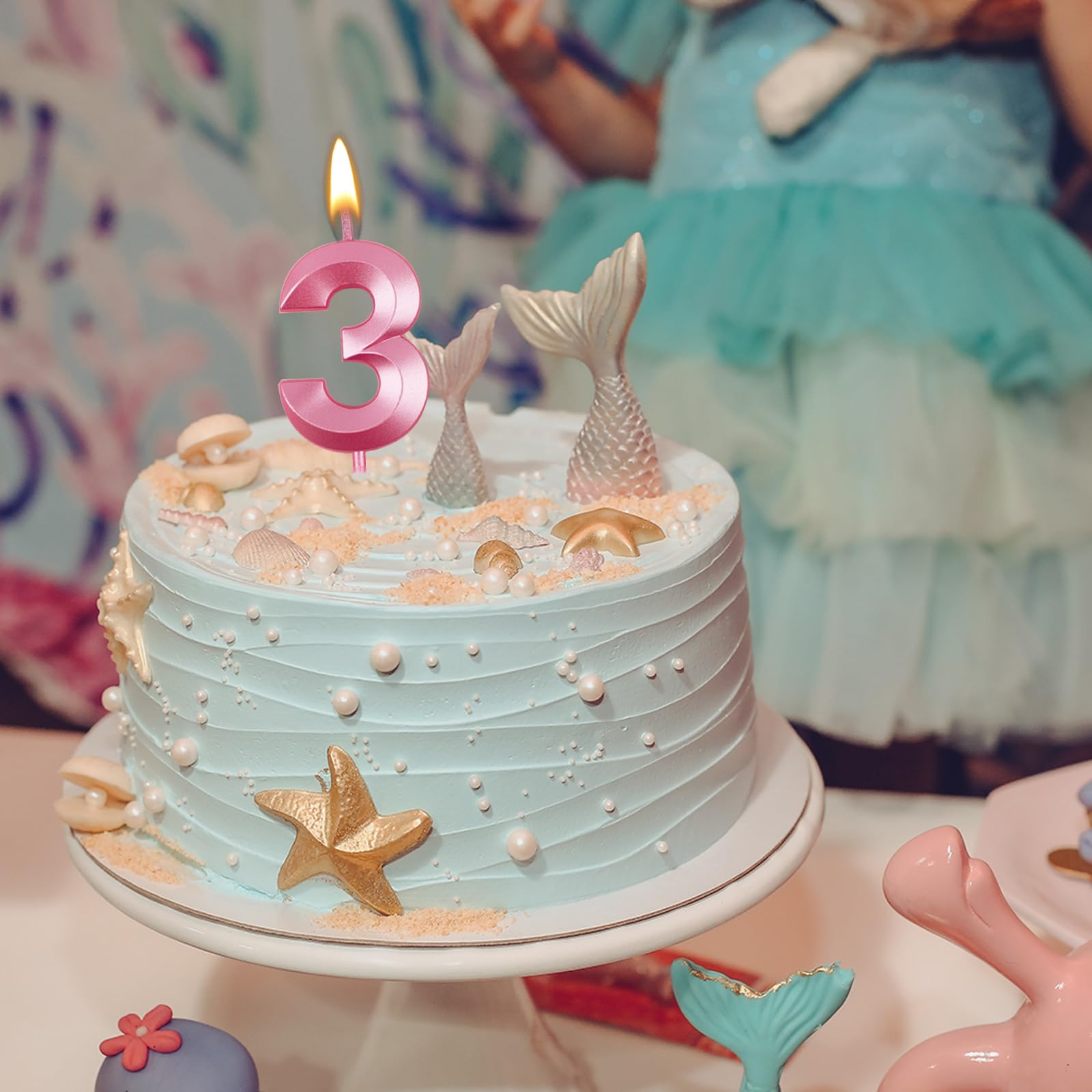 Amazon.co.jp: 誕生日ケーキキャンドル 6番 3D形状番号 バースデー