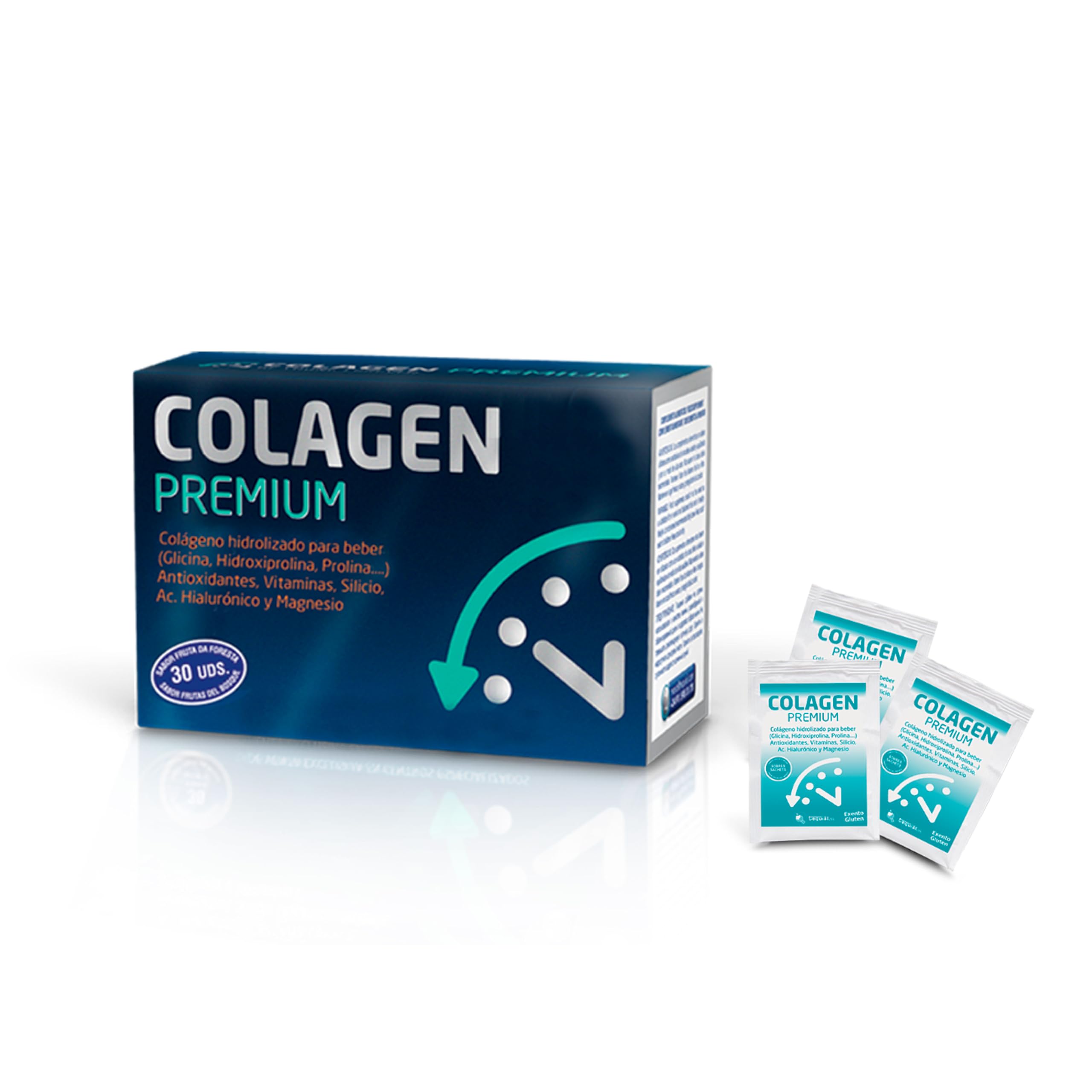Tequial COLAGEN PREMIUM Complemento Alimenticio, 30 Sobres Monodosis | Colágeno Hidrolizado, Antioxidantes, Magnesio, Ácido Hialurónico, Fabricado en España