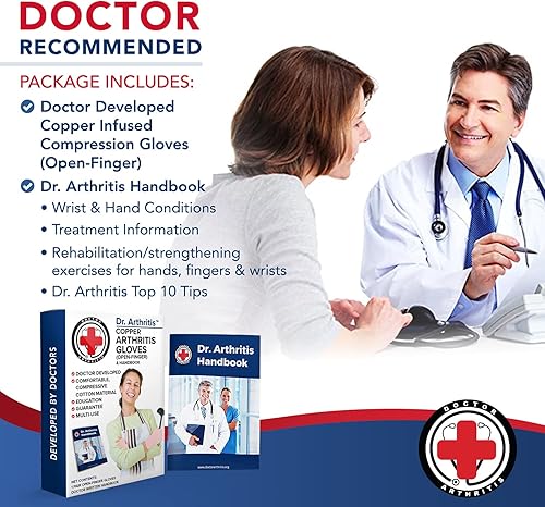 Miniatura 8 de Guantes de cobre desarrollados por médicos para la artritis guantes de compresión para aliviar síntomas de la artritis enfermedad de Raynaud y